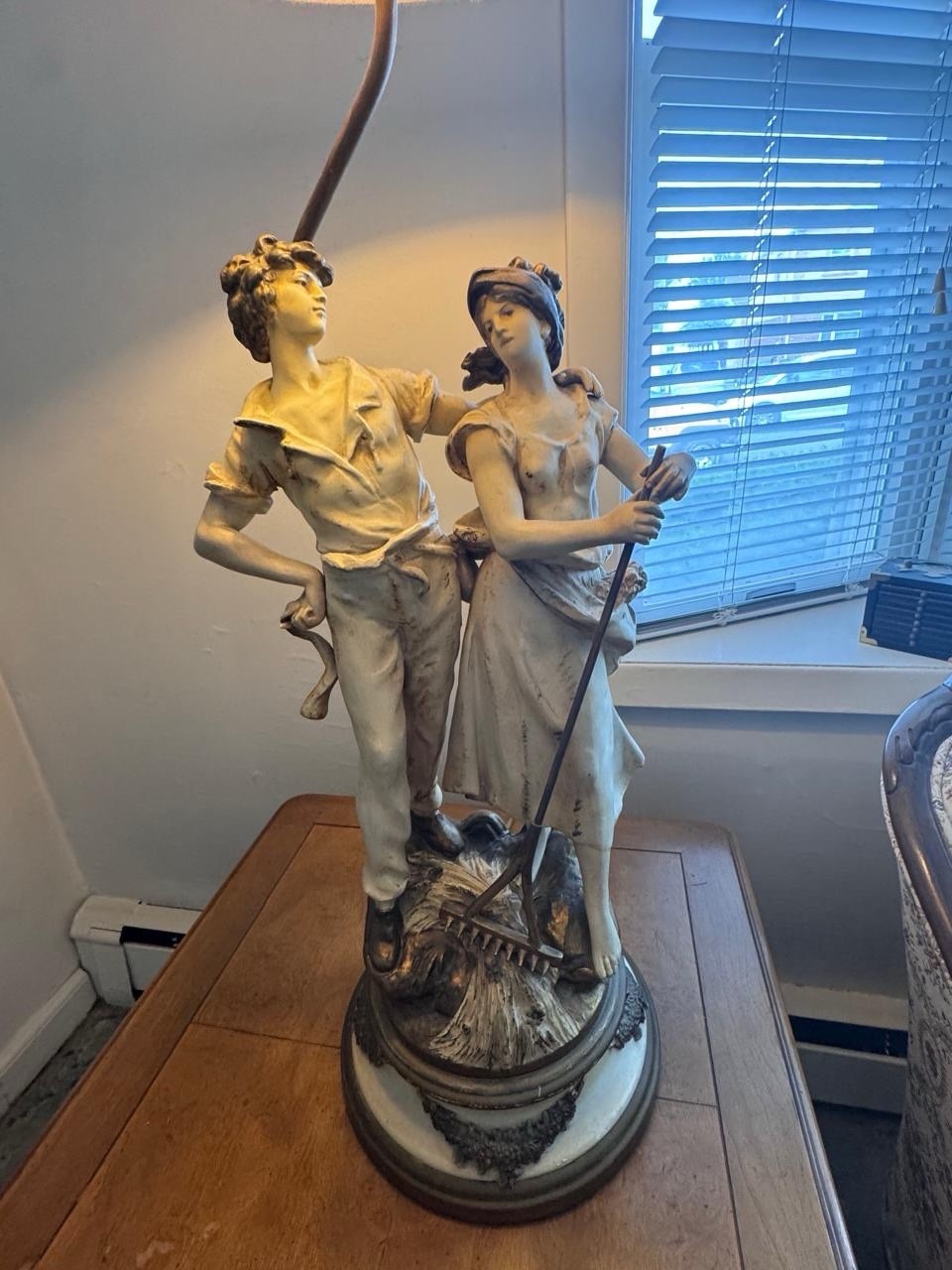 19th-scentury  Antique L&F Moreau Metal Figural Lamp (kit)