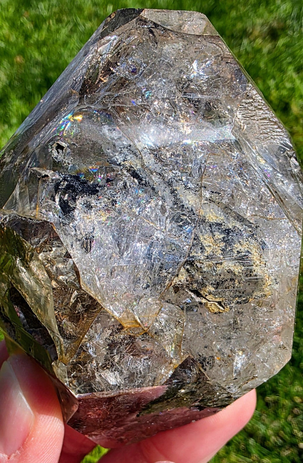 SMOKE, CLARITY & RAINBOW FIRE 🌈 Large Natural Herkimer Diamond — 411g