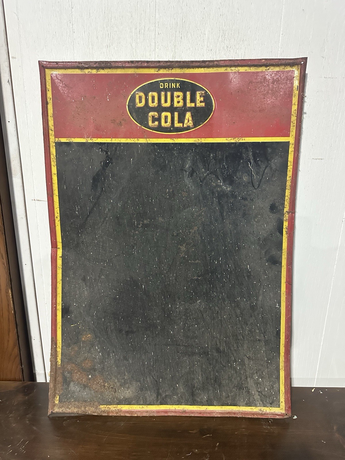 Rare c1940’s-50’s?Original Vintage Double-Cola Metal Embossed Soda Sign-Pleasure