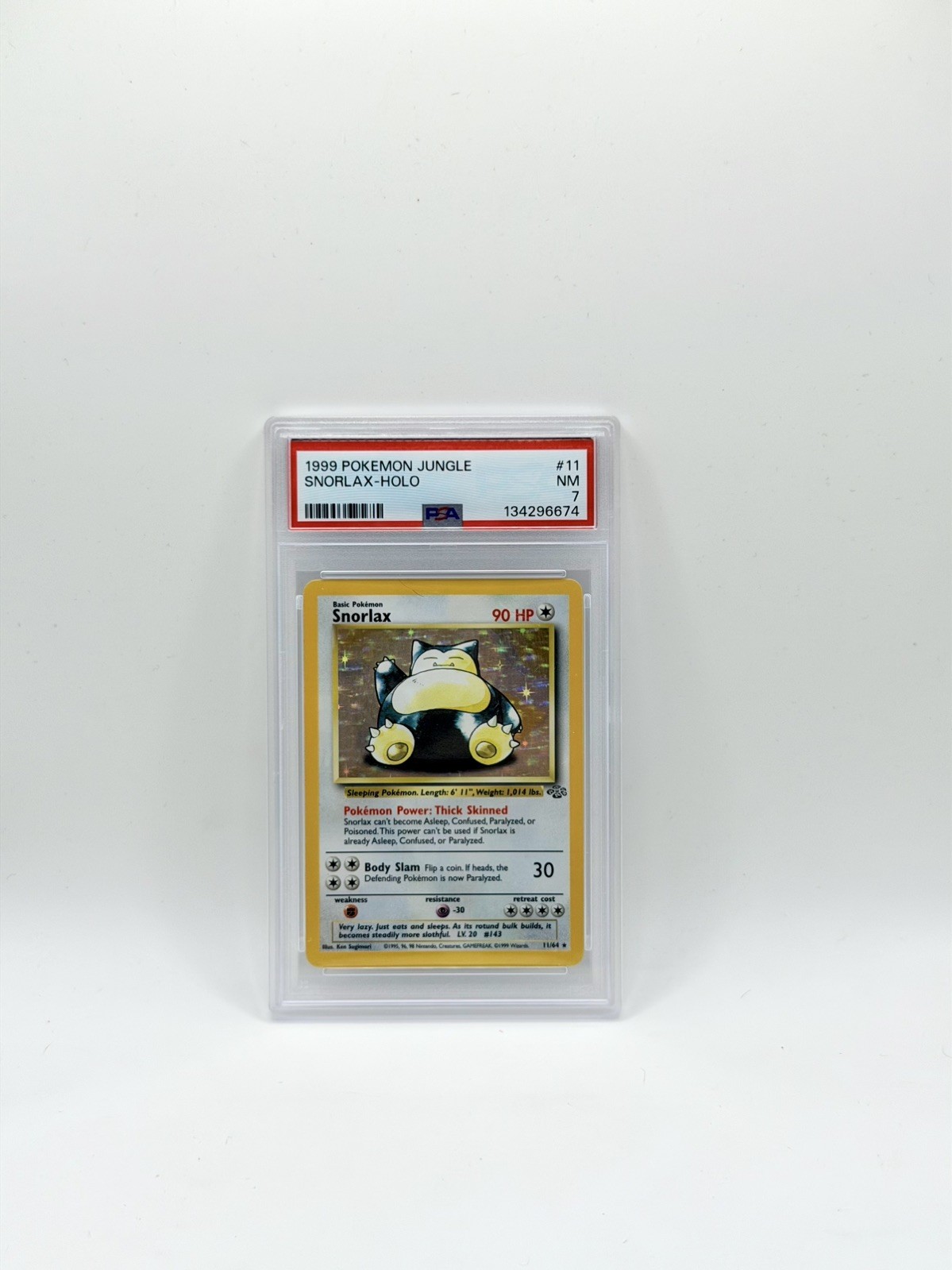 1999 Pokemon Jungle #11/64 Snorlax Holo 1st Edition PSA 7