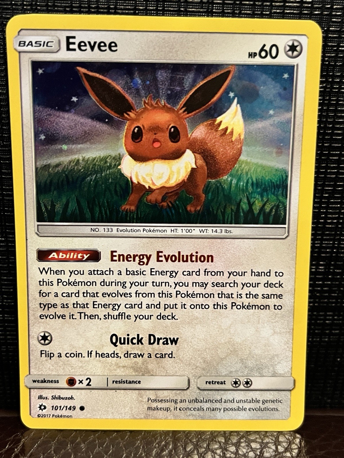 Eevee 101/149 SM Sequin Holo Pokemon TCG MP EN
