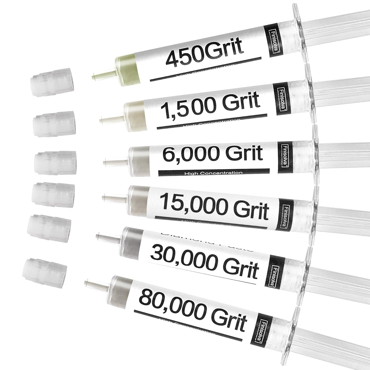 Diamond Paste Polishing and Lapping Compound Kit, 6 Pack, 450-80,000 Grit |