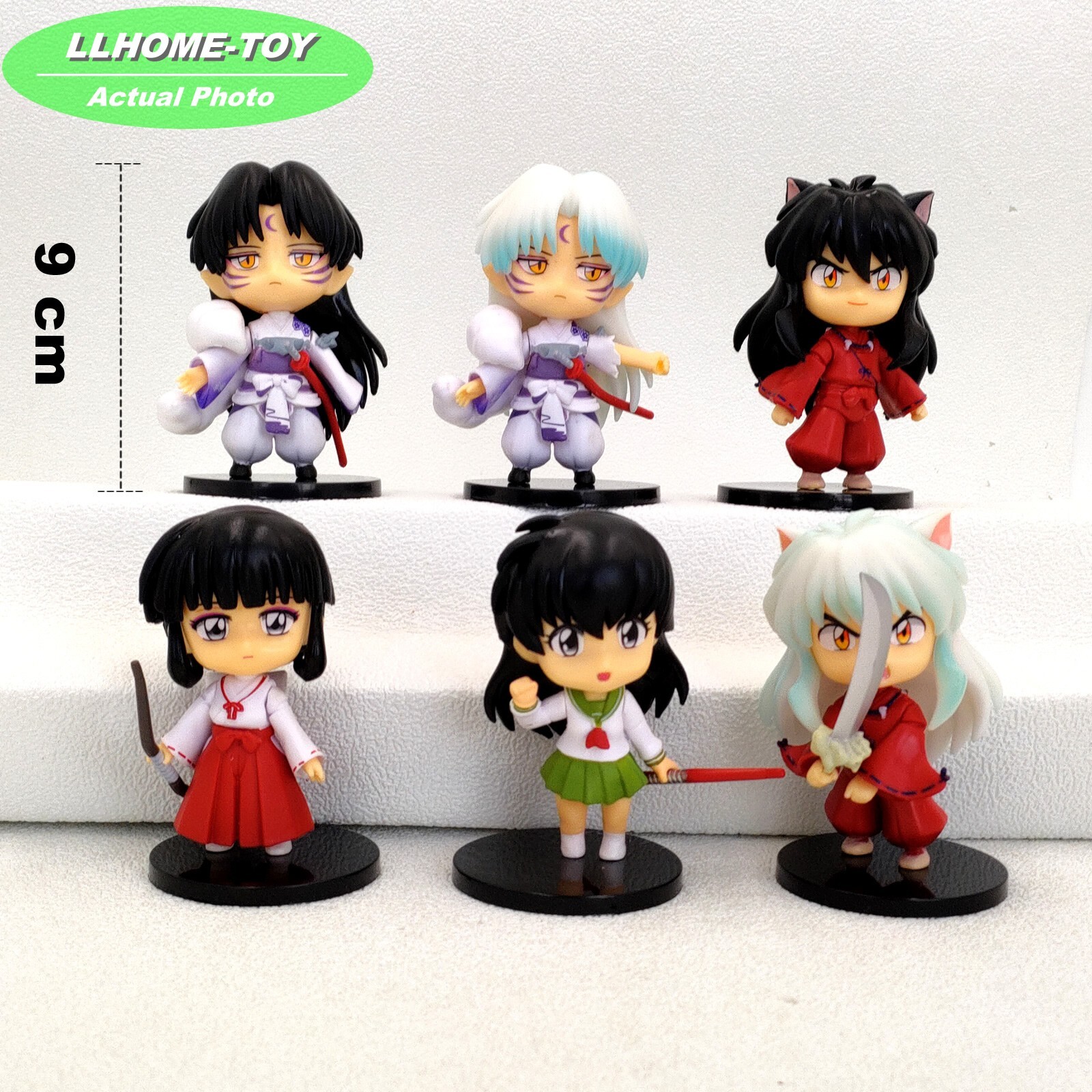 Anime Inuyasha Sesshoumaru Higurashi Kagome Kikyou 6pcs cute Figure Toy Gift