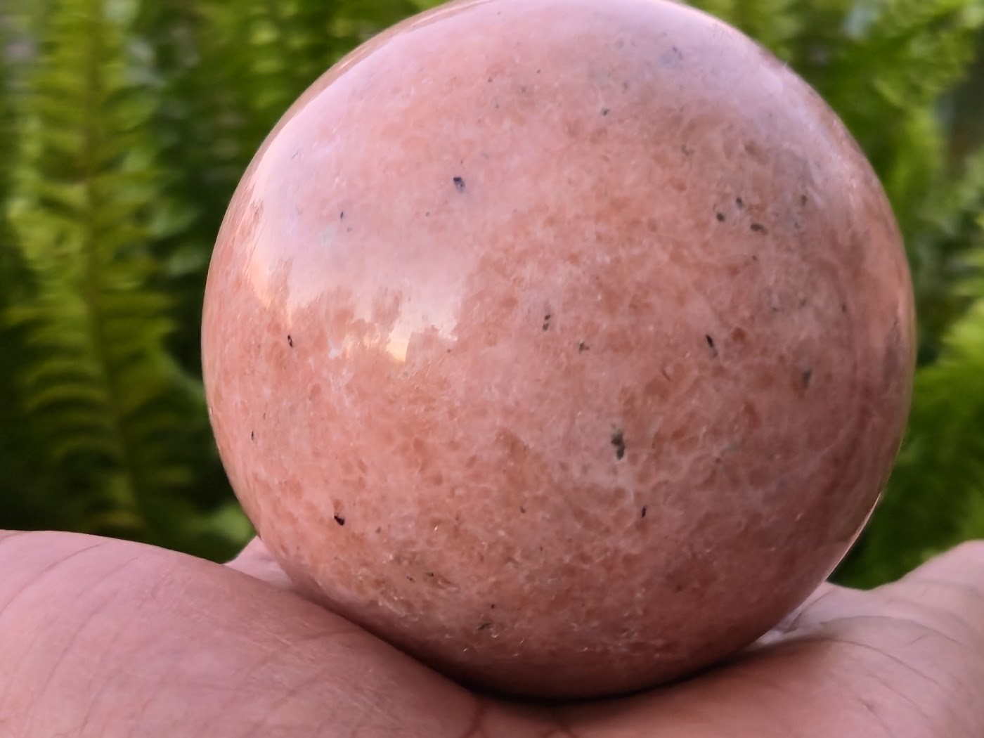 Sunstone Heliolite Sphere Stone of joy & fortune (70+mm 450+ gm) Large Polished