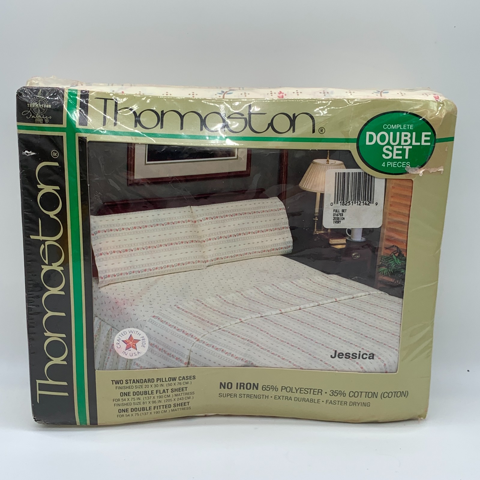 Vintage Thomaston Jessica Full Double Sheet Set 4pc Floral NOS Sealed USA