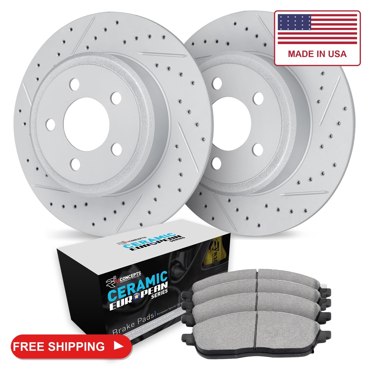 R1 Concepts Rear Brake Kit Fits 2000-2006 BMW X5