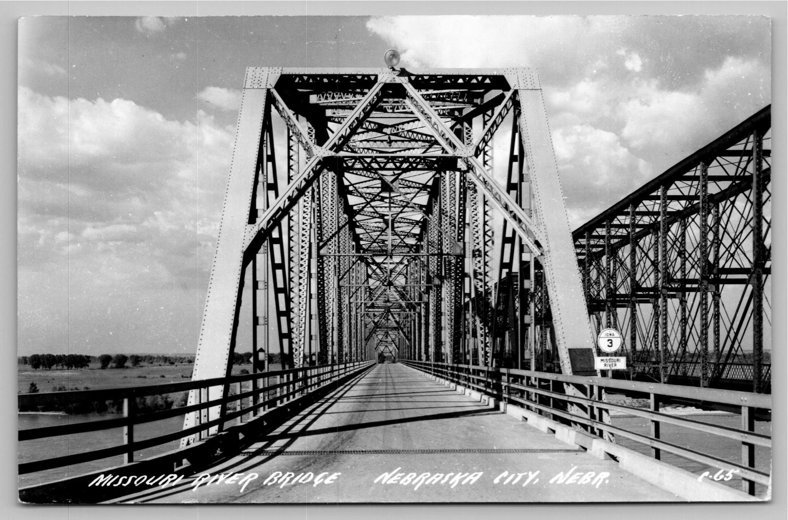 Vintage RPPC Missouri River Bridge Nebraska City NE L.L. Cook Co. Postcard