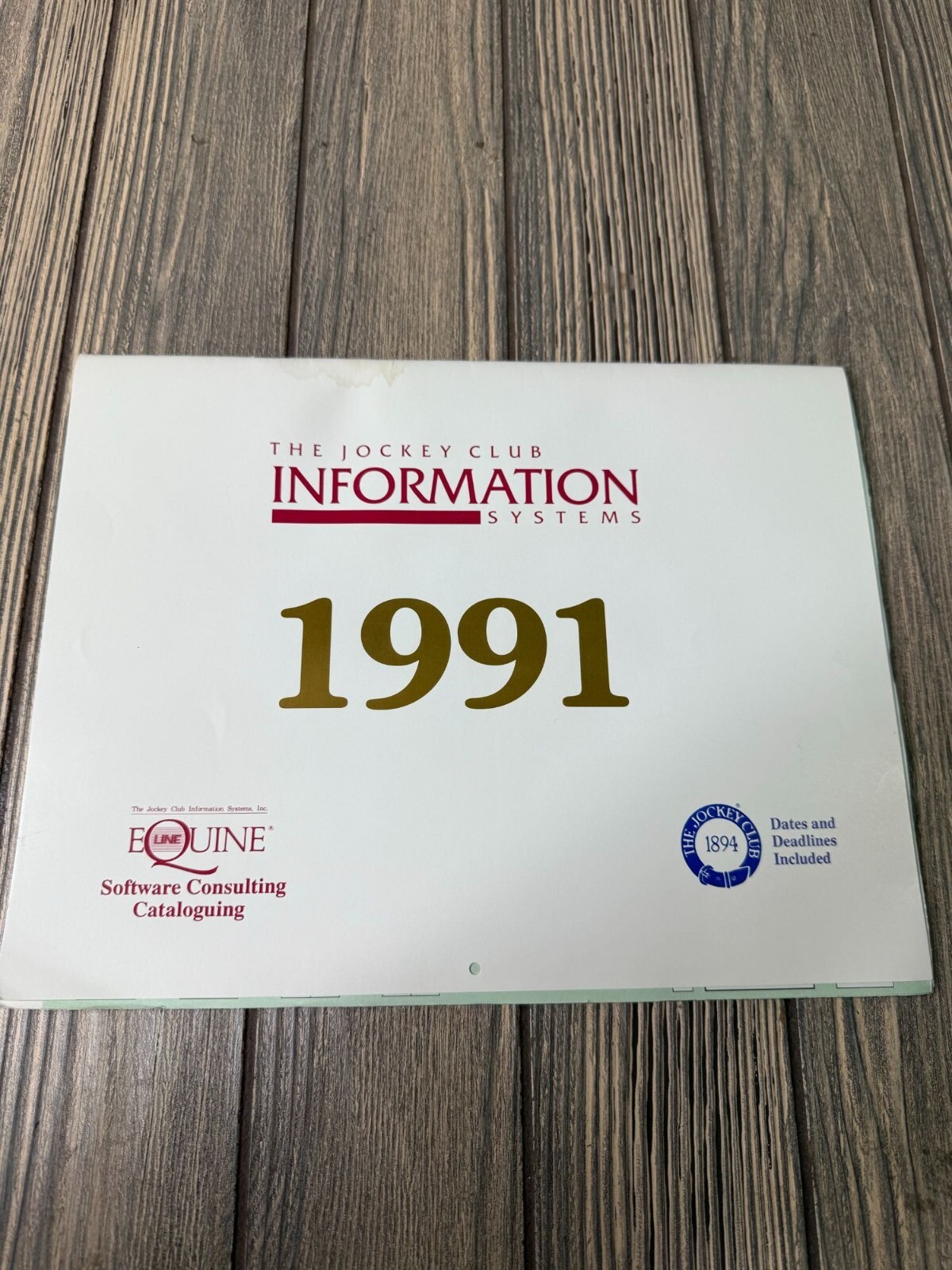 The Jockey Club Information Systems 1991 Equine Software Consulting Catalog