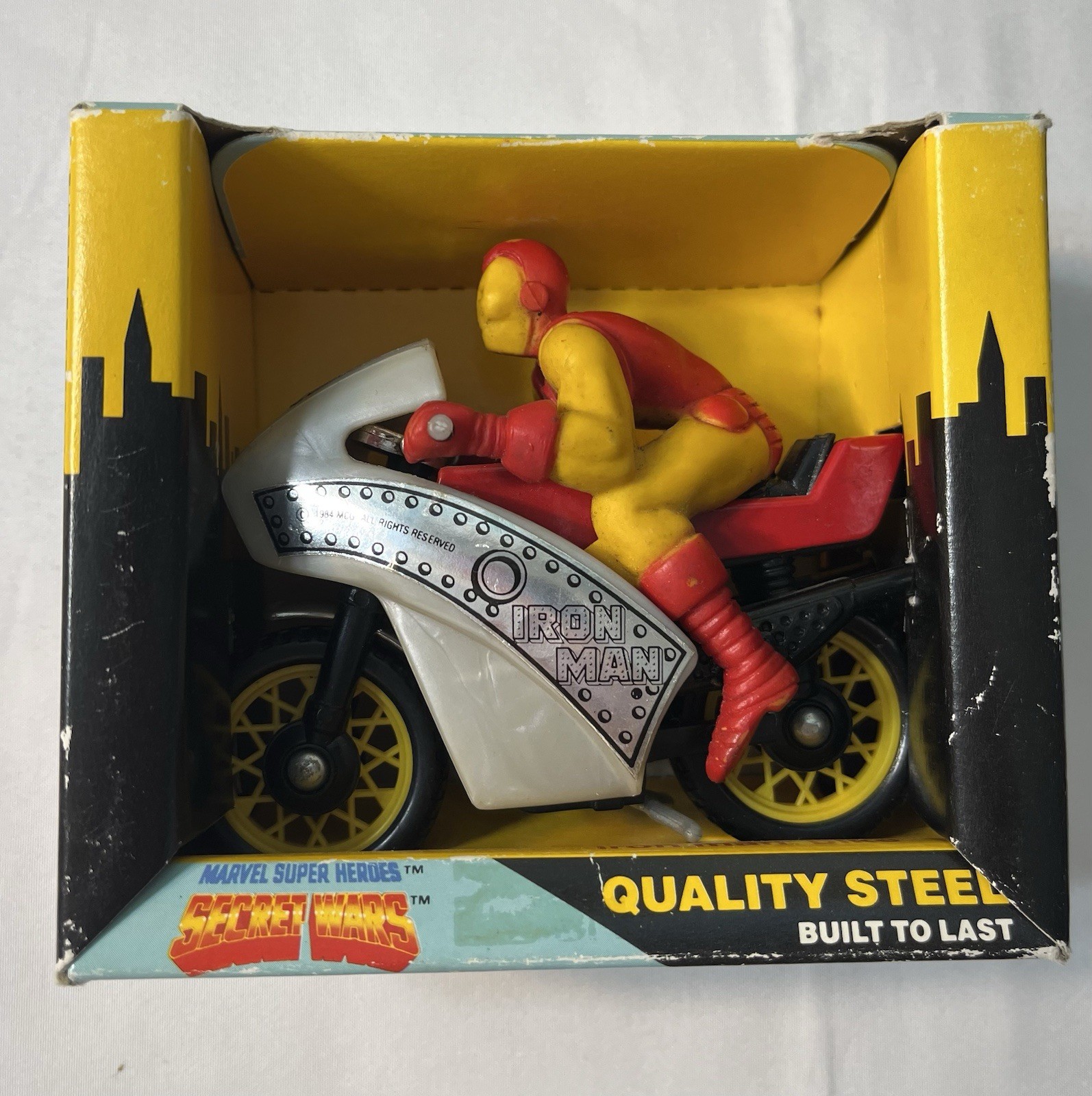 Vintage Marvel Secret Wars 1983 Buddy L Iron Man Bike Boxed Brute Vehicles
