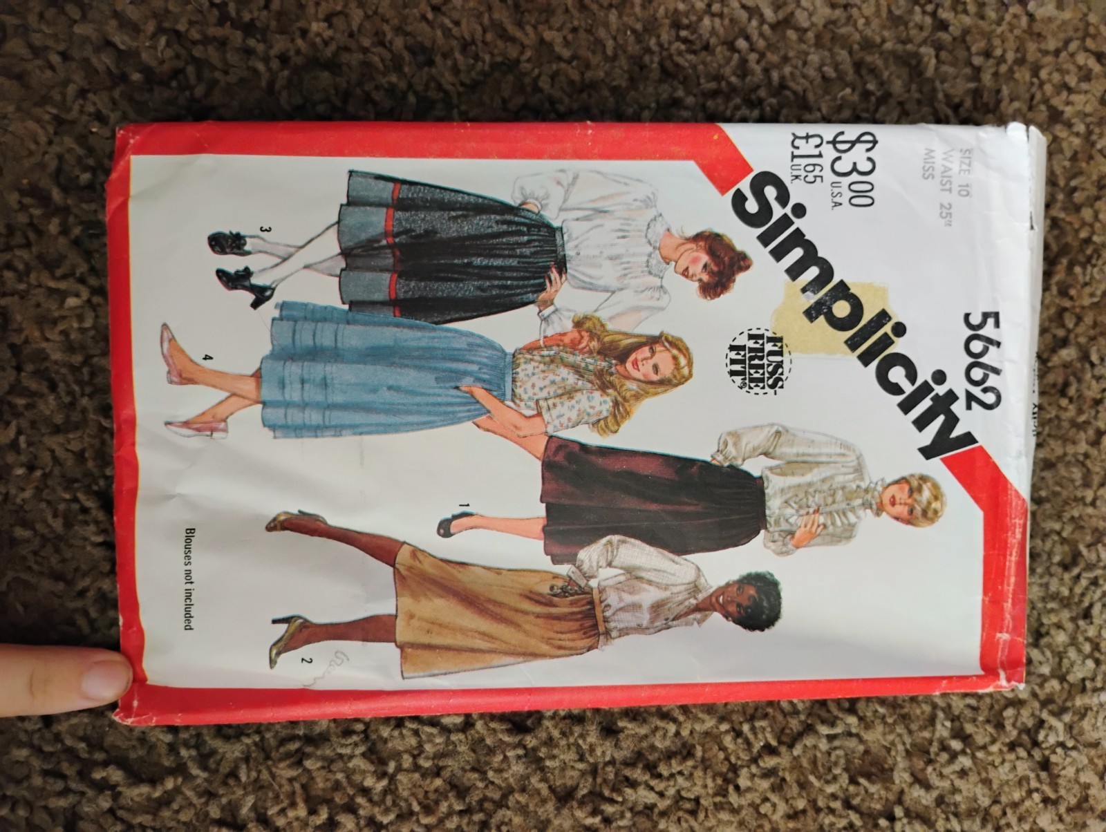 1982 Simplicity 5662 Misses' Skirt pattern Vintage Sewing Pattern Size 10 Misses