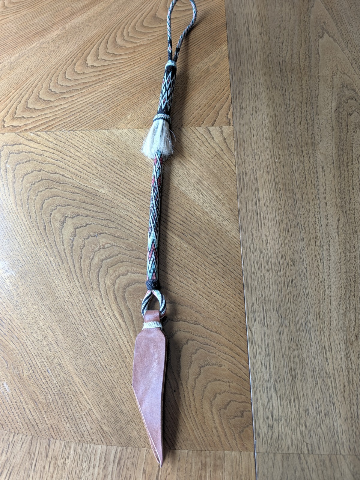 Vintage (1960-80s) Hand Hitched Horsehair Quirt with Integrated Leather Popper