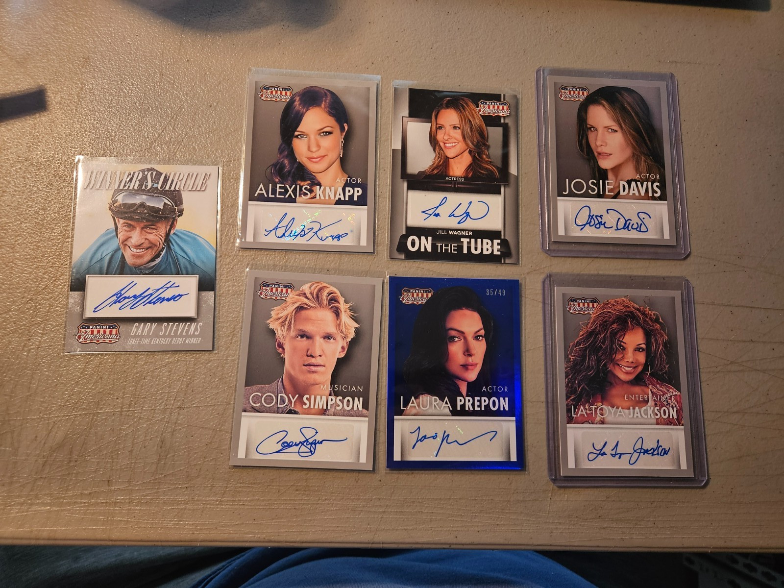 7 - 2015 PANINI AMERICANA AUTOGRAPHS JILL WAGNER , LAURA PREPON(35/49) + 5 MORE