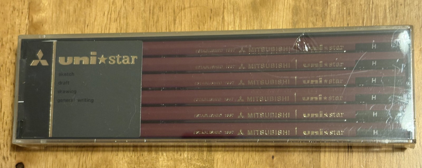 Mitsubishi uni star H Pencils 12pcs Sealed Case Japan Writing Drawing