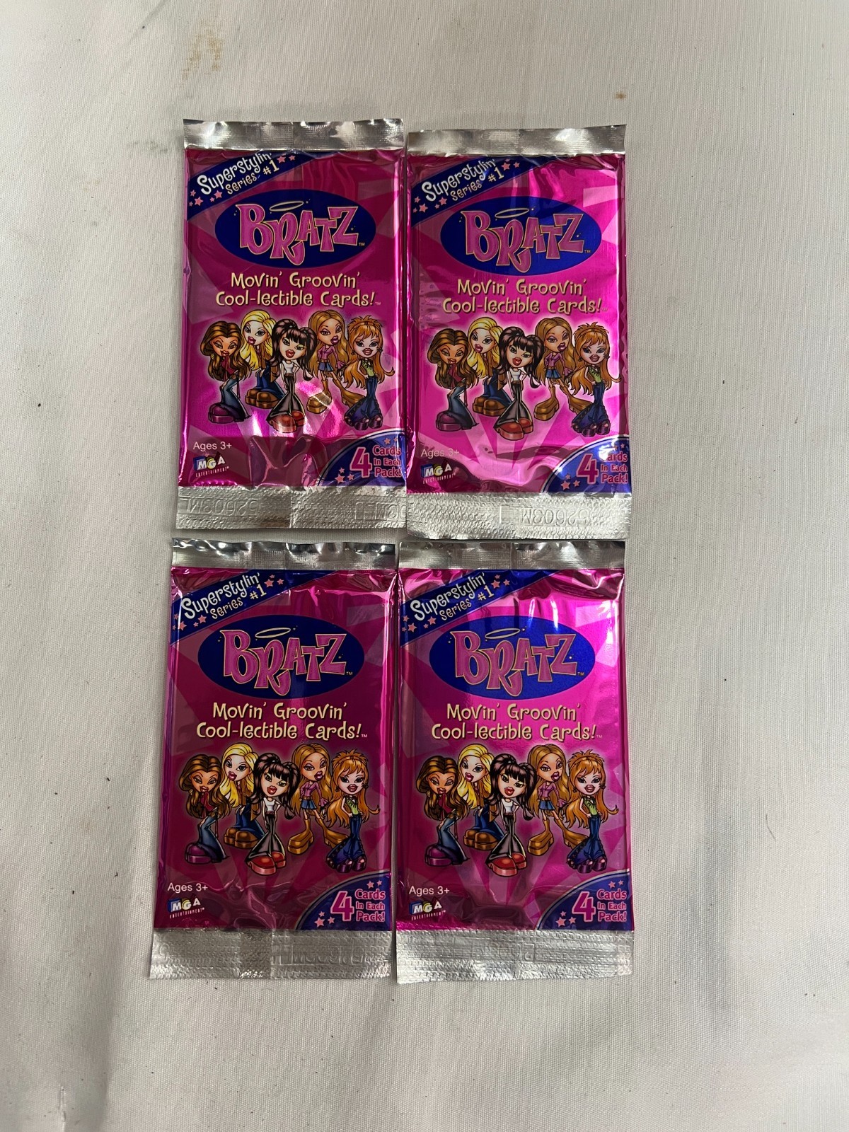 NEW Lot of 4 Packs (4 Cards/Pack) 2003 Bratz Movin' Grovin' Cool-lectible Cards