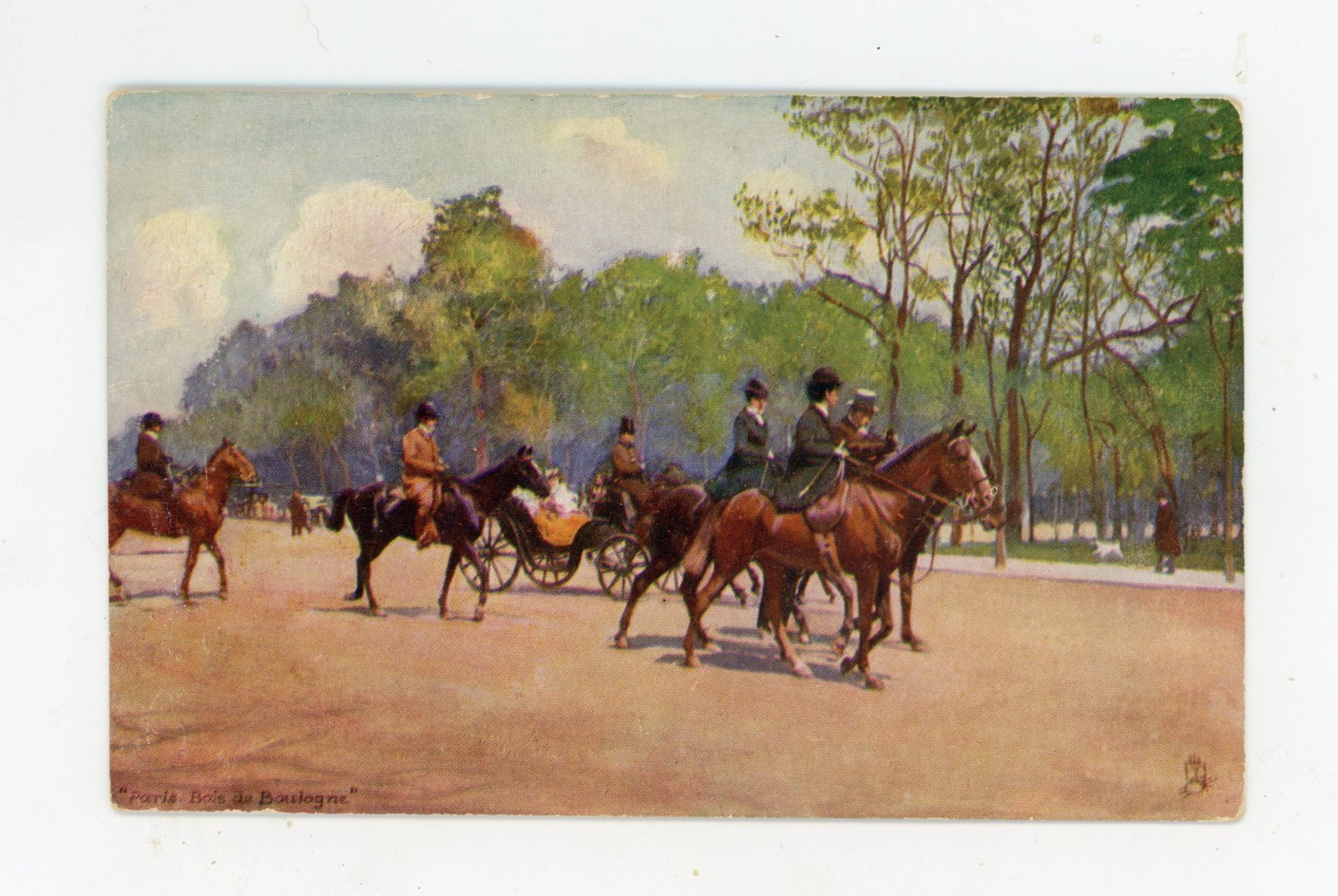 Vintage Postcard Tucks Landscape Smooth Unposted Oilette Paris Bois De Boulogne