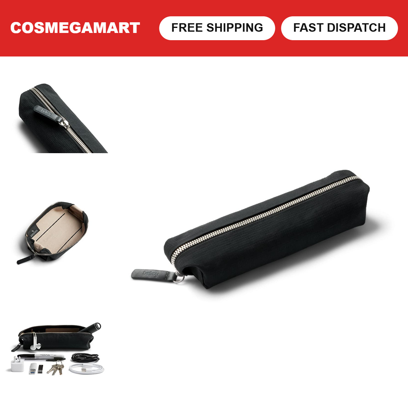 Versatile Pencil Case & Work Pouch - Stylish Midnight Organizer for Office & Tra