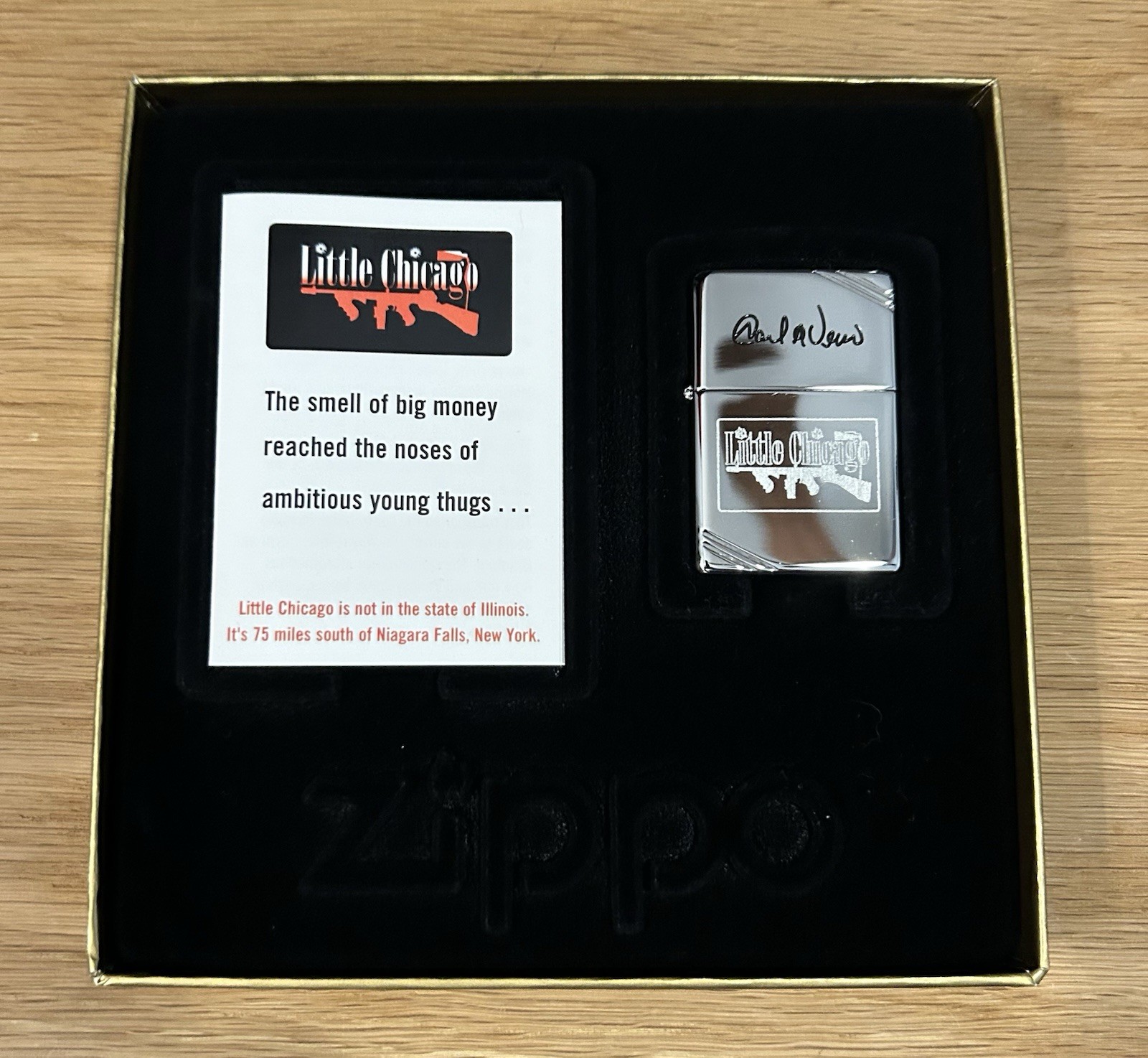 Vintage Zippo Lighter Little Chicago Bradford PA Gangster Thugs With Box Rare