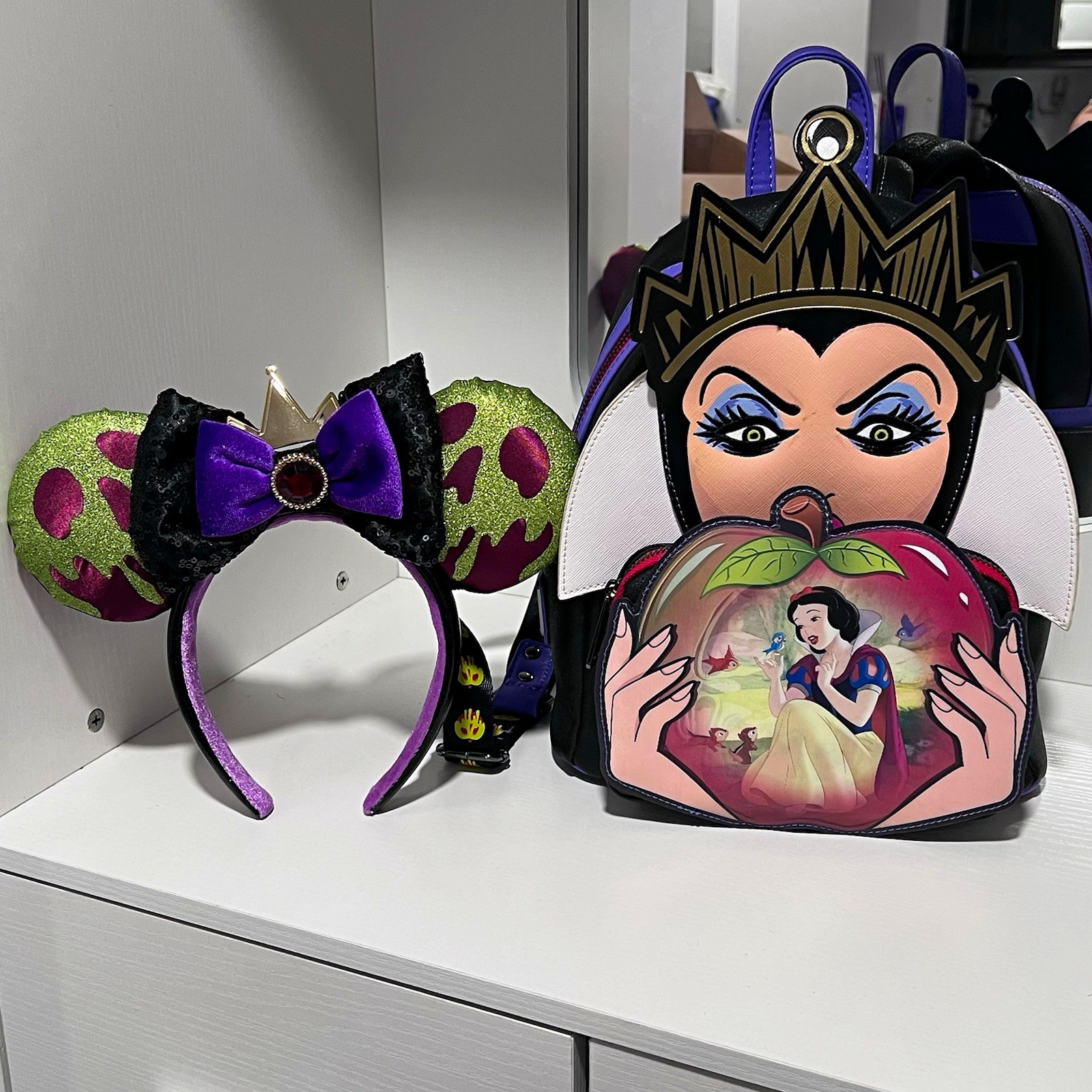 Loungefly Disney Evil Queen Snow White Mini Backpack & Minnie Ears Headband Set