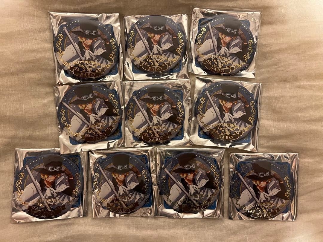One Piece Sabo 10PC Badge Set Anime Collectible Birthday Jewelry Age 14+