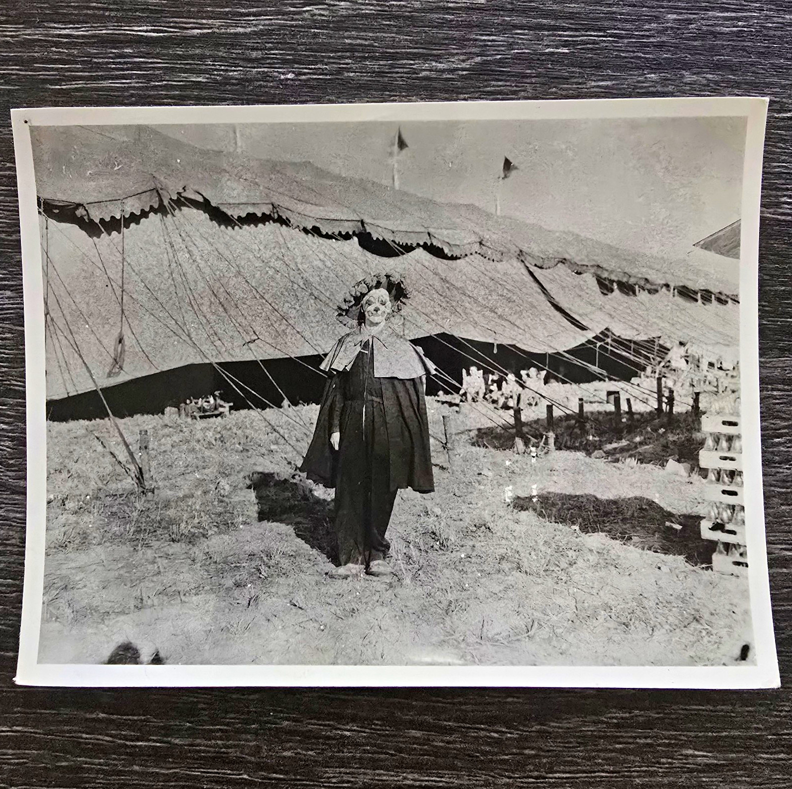 Vintage Circus Clown Photo – Charles F. Miles – Day of the Dead / Oddity B&W