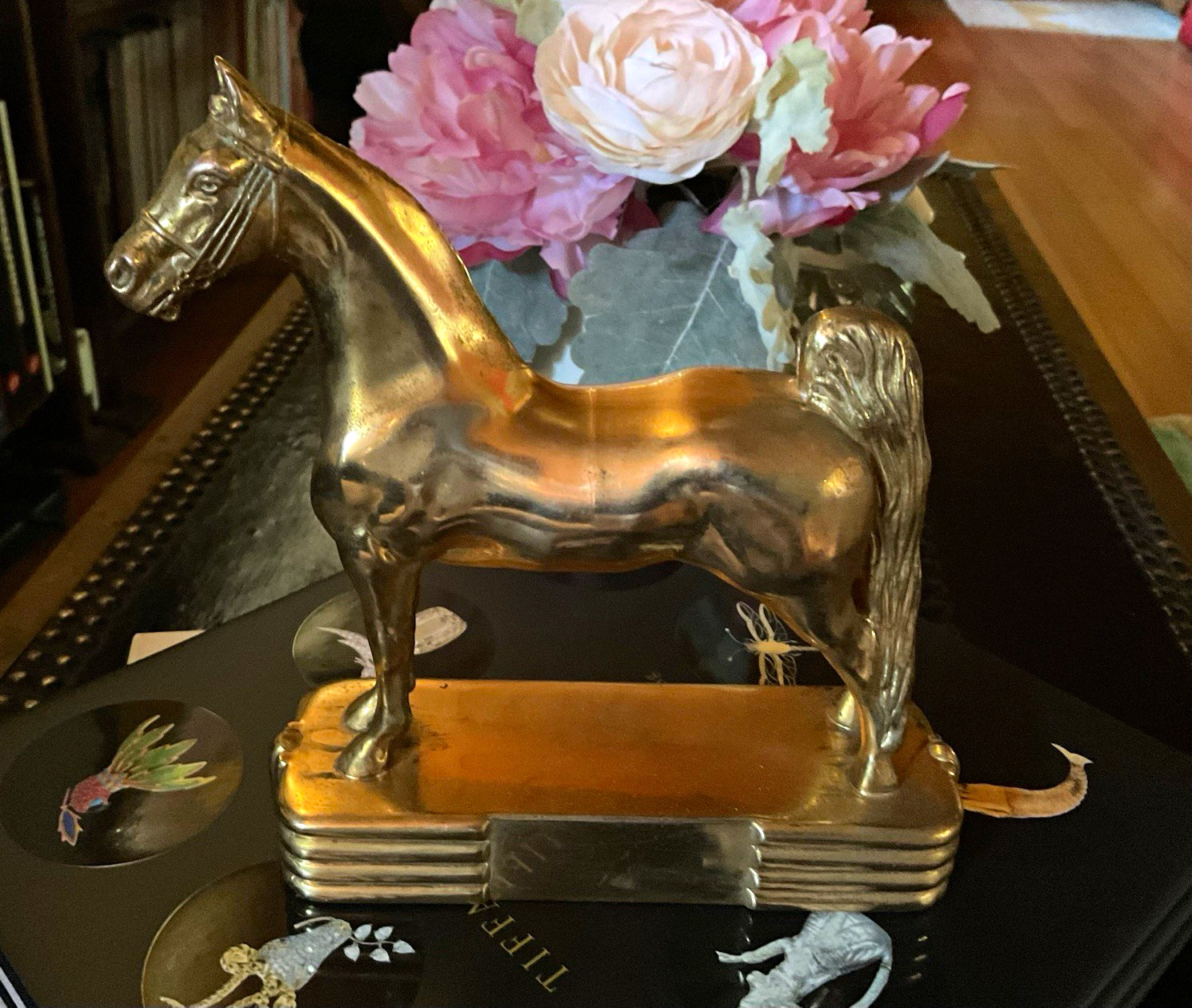 Vtg Dodge Inc Horse Statue Gladys Brown Edwards Art Deco Bronzed Metal Figurine