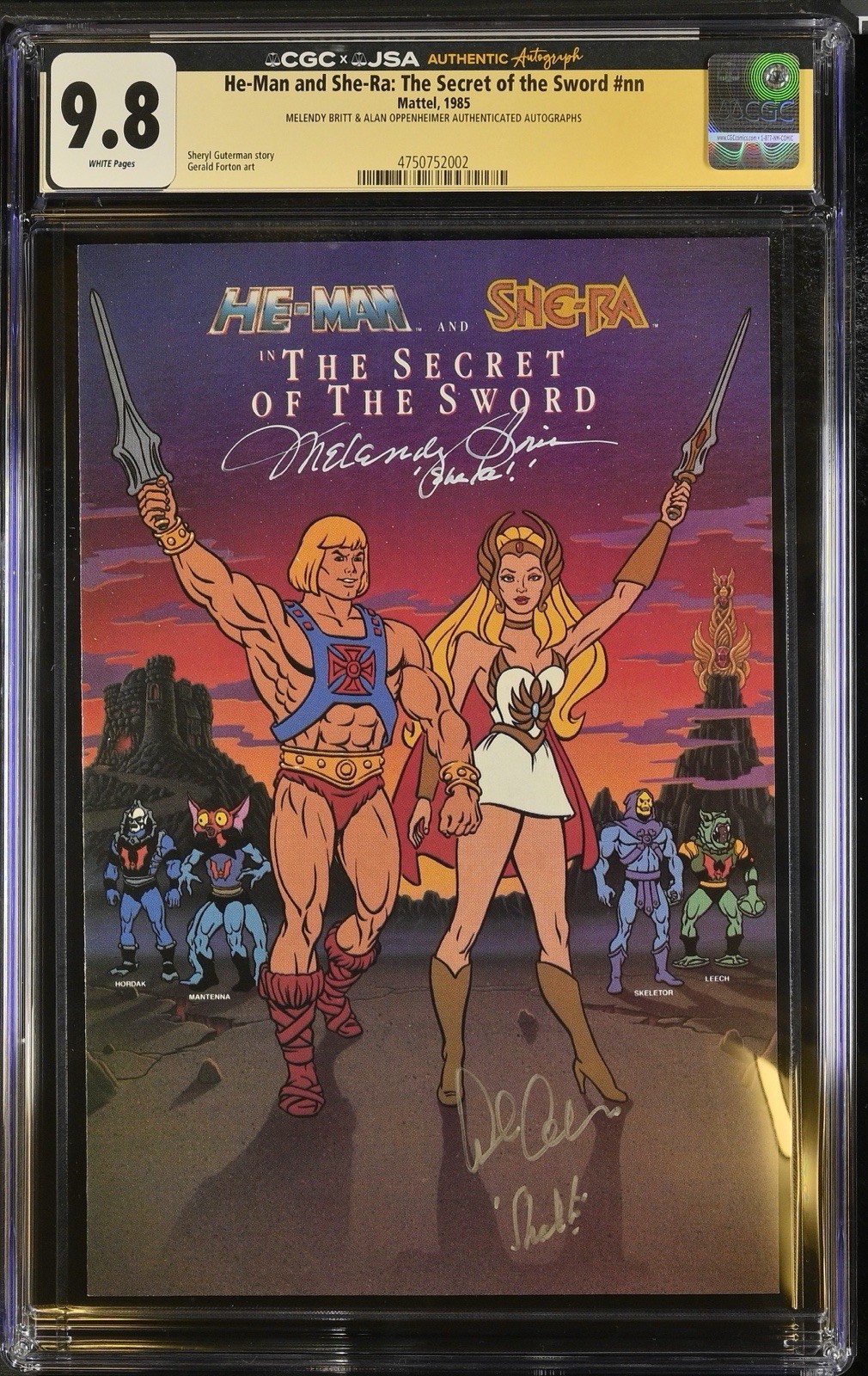 HE-MAN and SHE-RA : THE SECRET OF THE SWORD CGC 9.8 SS (JSA) - signed 2x