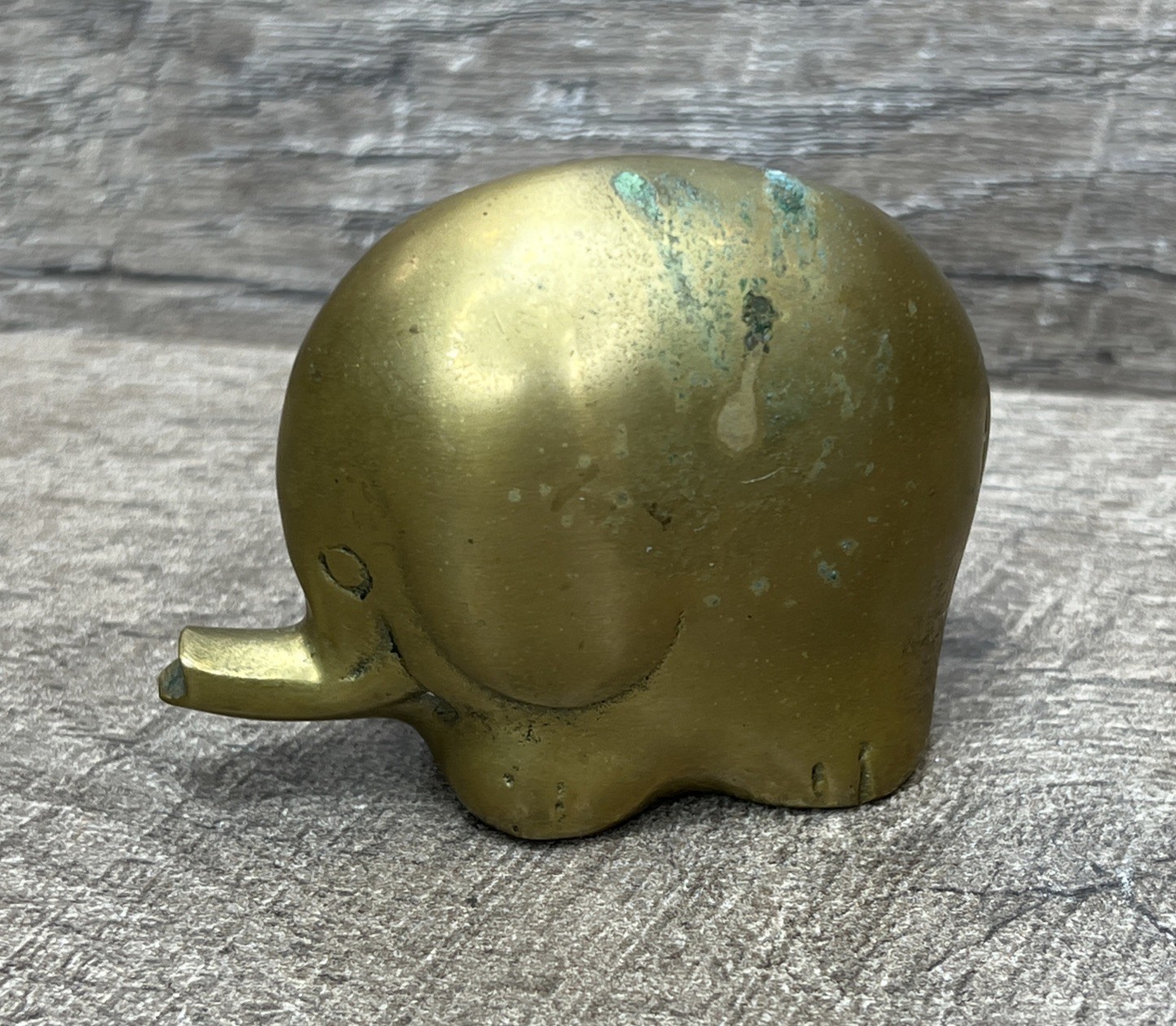 Vintage 1970s Brass Elephant Sculpture Statue Figure 2.5\