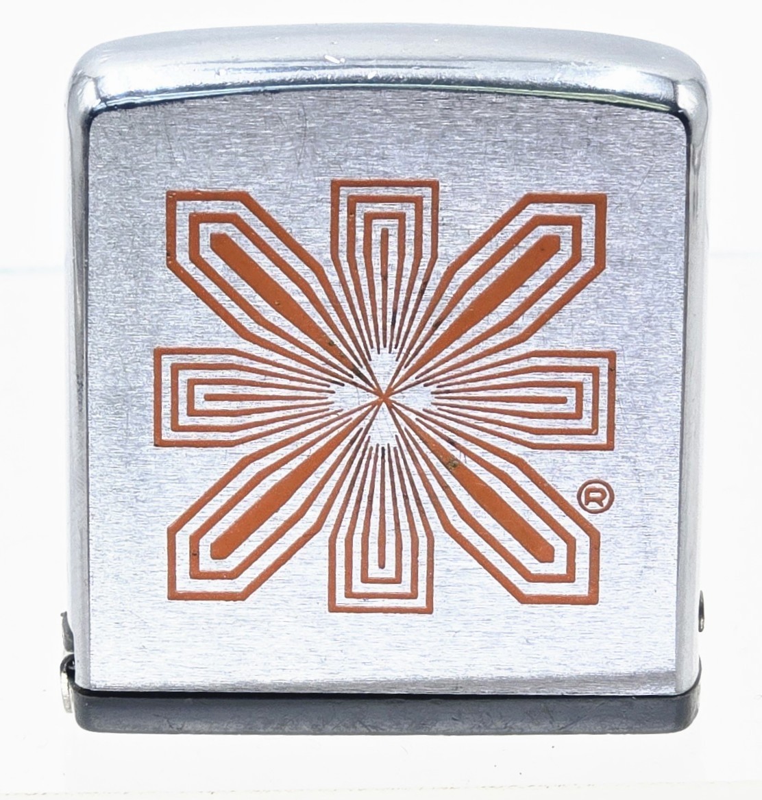 Vintage 1960s Zippo Rule Pocket Tape Measure 6ft Brushed Chrome Mod Starburst