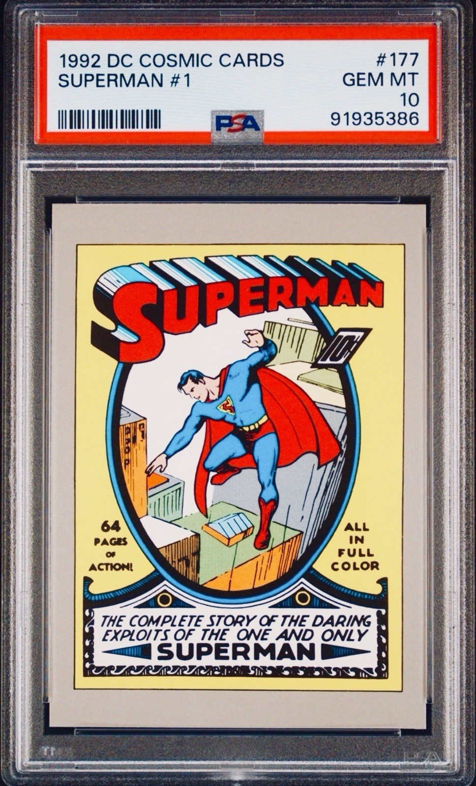 1992 Superman #1 DC Cosmic Cards #177 PSA 10 GEM MINT