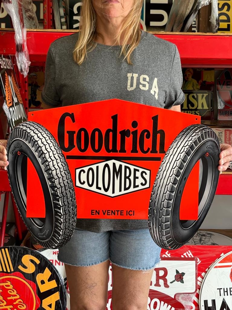 Vintage Style Metal Sign Goodrich Tires NOT Porcelain 24x18 Made USA