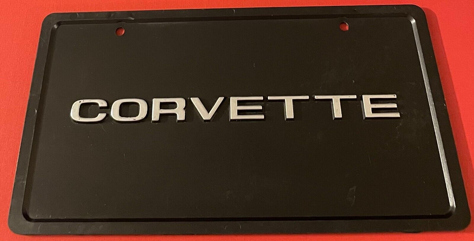 Vintage Corvette Front Booster License Plate Thick Embossed PLASTIC