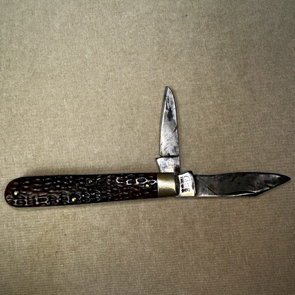 Vintage CASE TESTED XX 1920-1940 Jigged Bone 2-Blade Pocket Knife Antique
