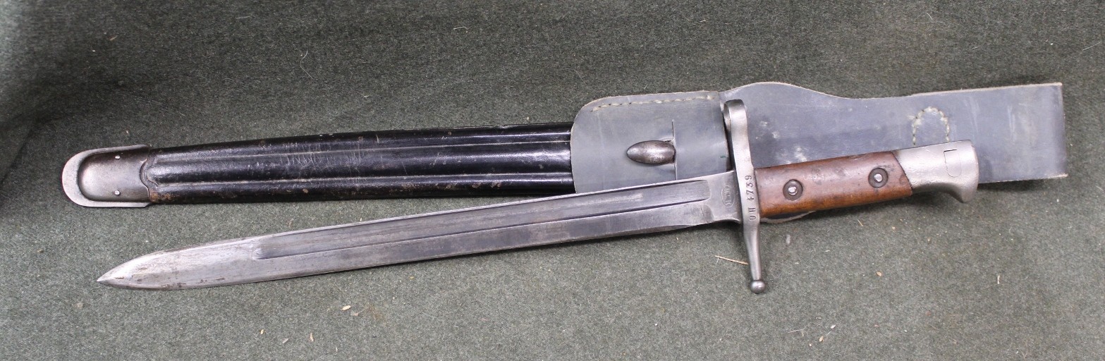 Original WW2 Italian Army Model 1891 Carcano Bayonet, Scabbard, & Frog 1941