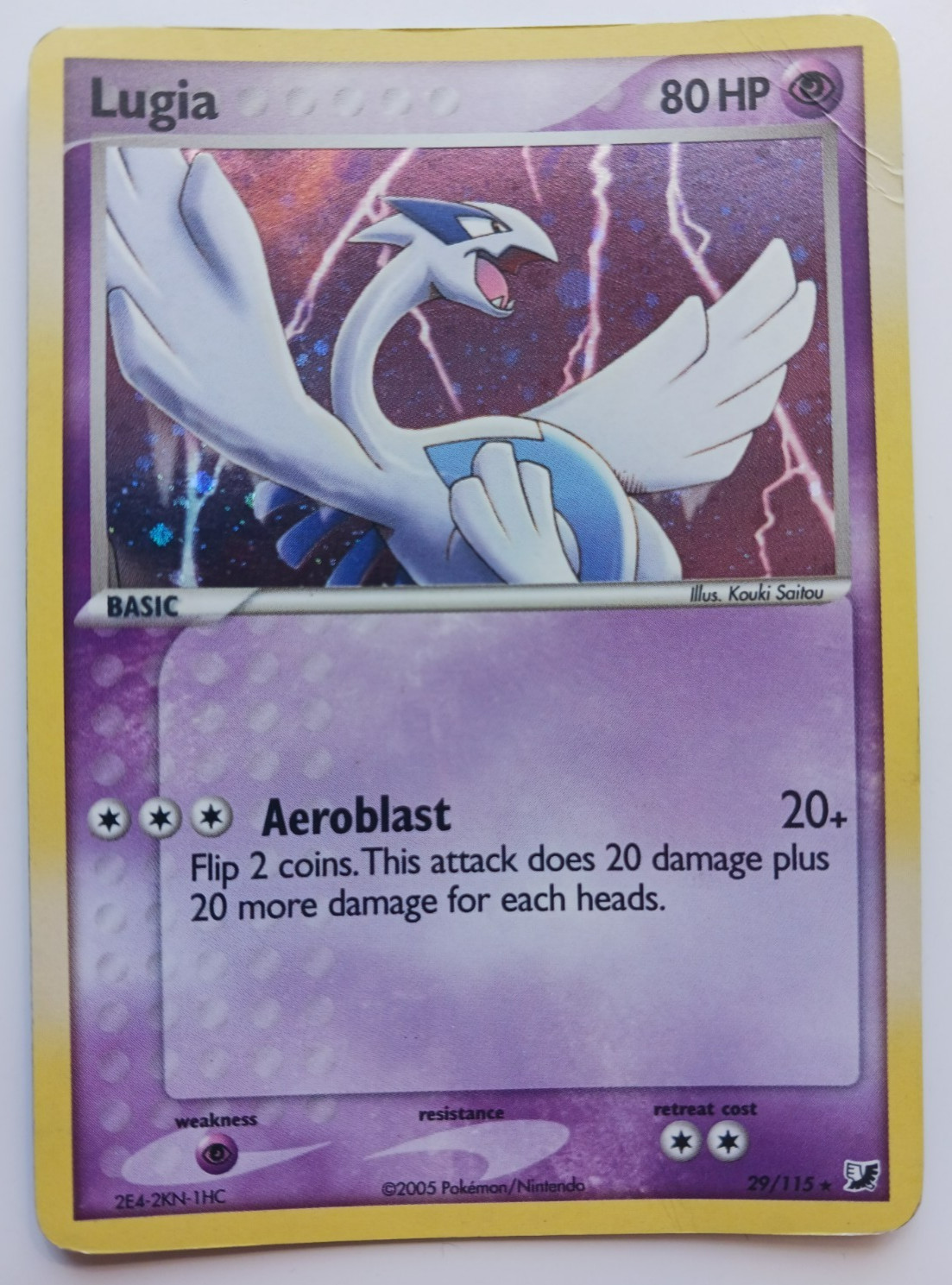 Lugia Pokemon Card Cosmos Holo 29/115 EX Unseen Forces Vintage Rare MP-HP