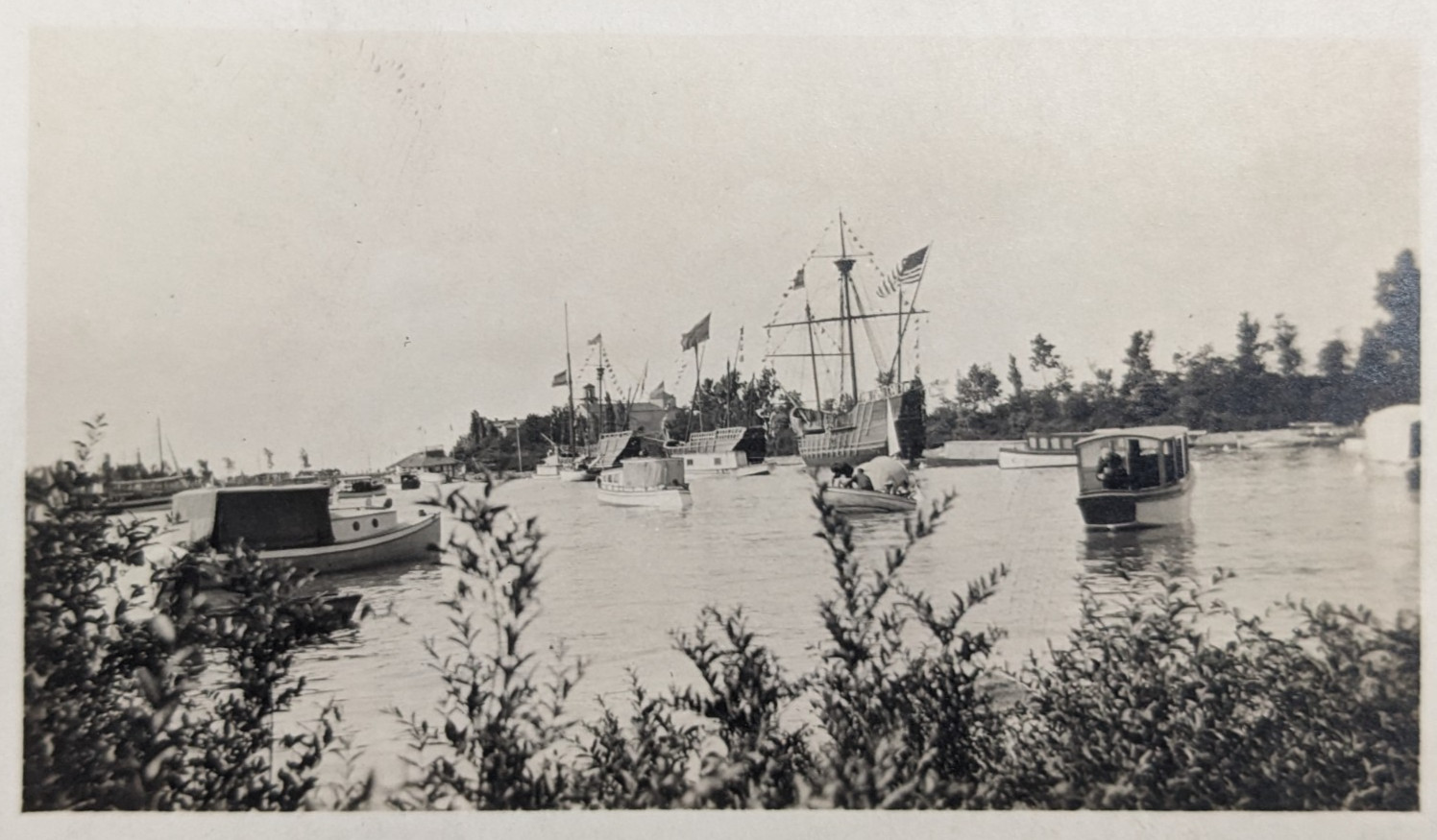 Chicago IL Columbus Caravels Santa Maria Nina Pinta Jackson Park c.1910s RPPC