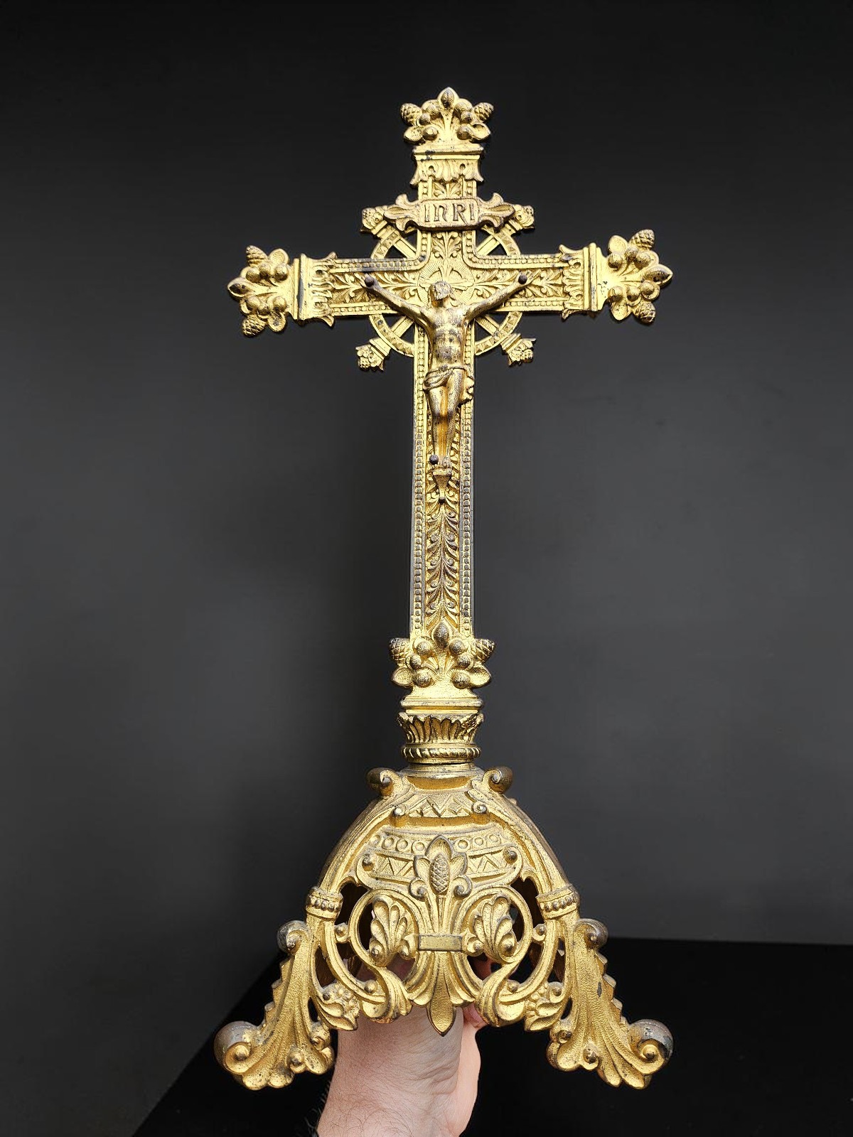 Antique brass Crucifix religious art