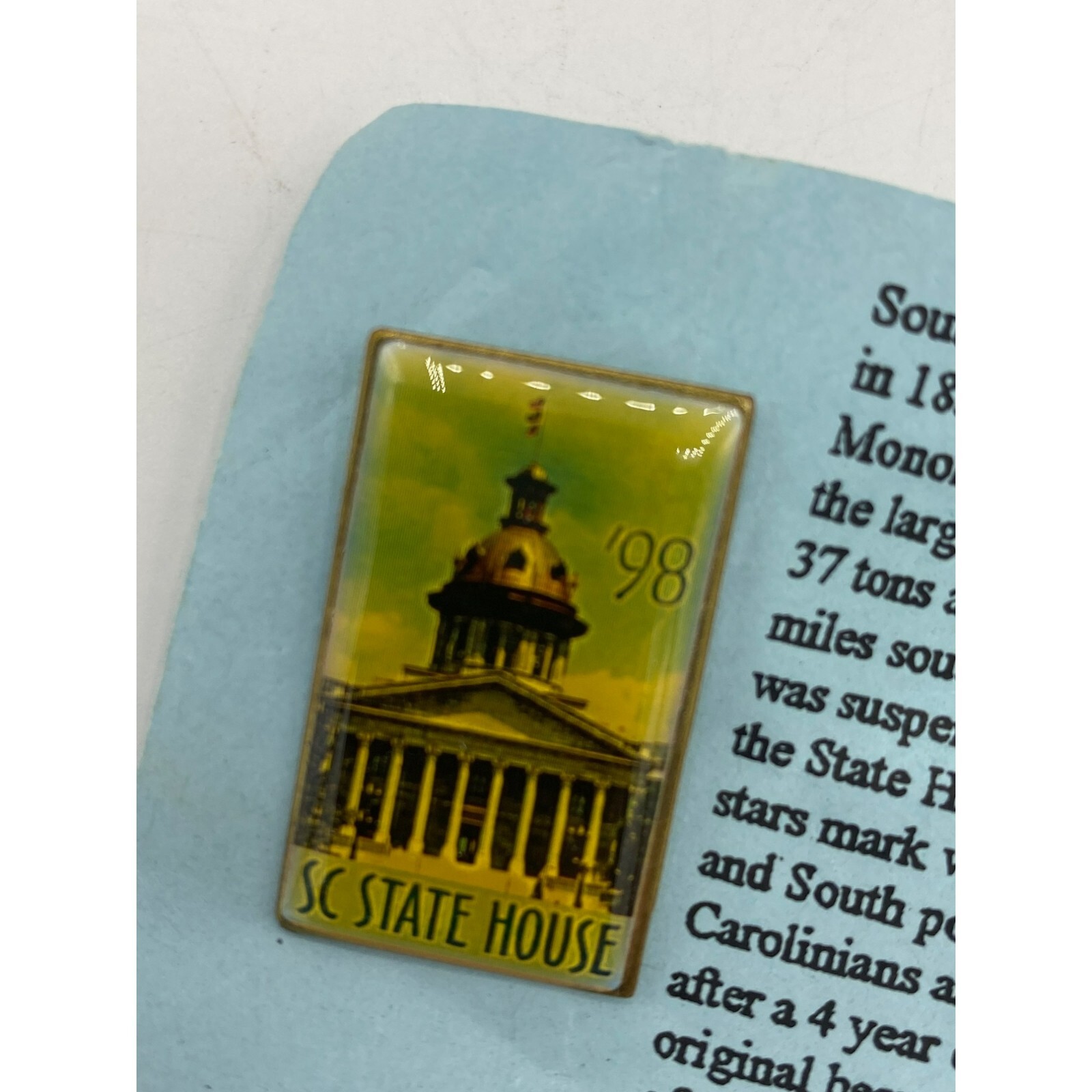 Vintage 1998 South Carolina State House hat pin
