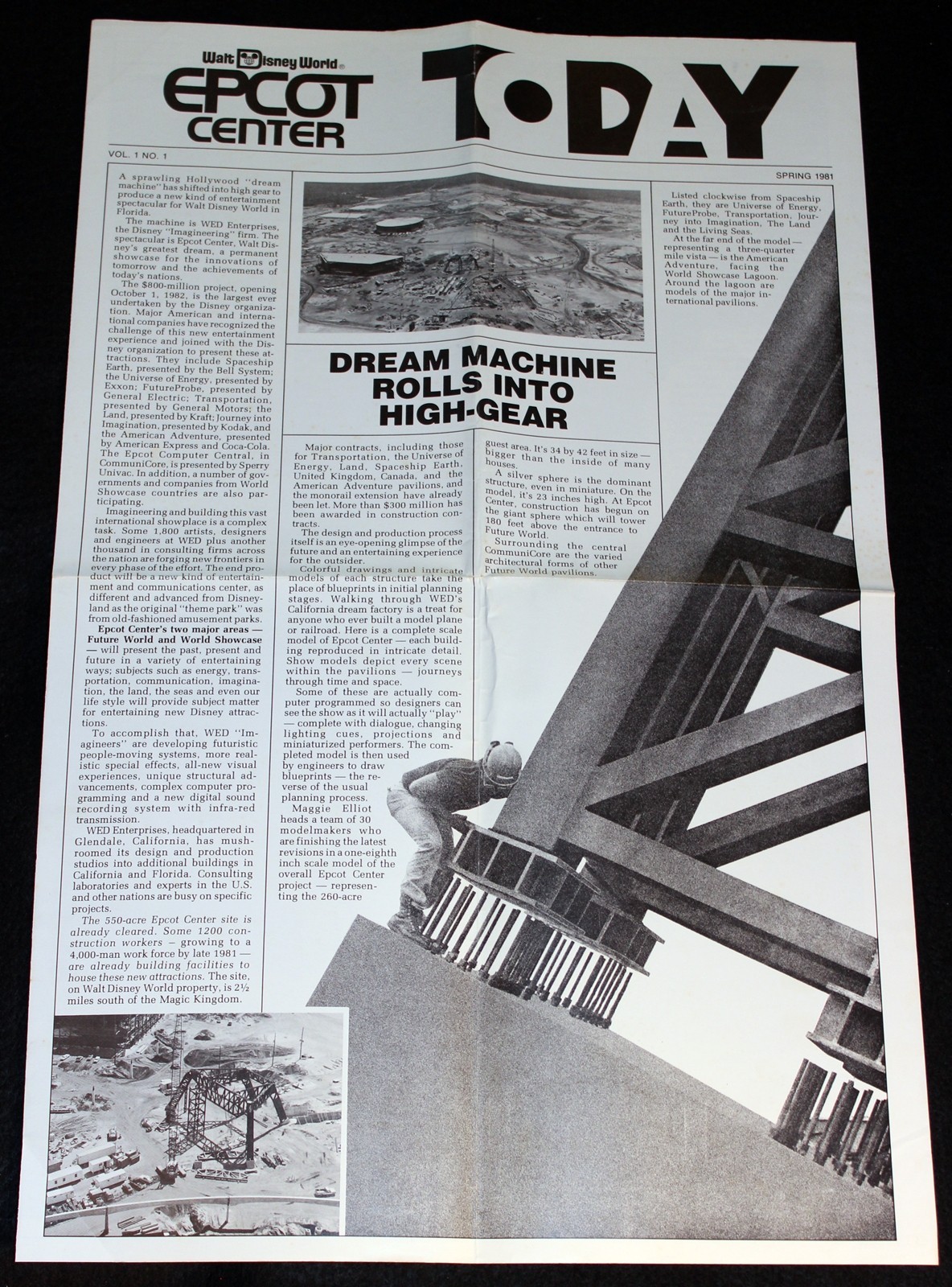 EPCOT CENTER TODAY Issue #1 Walt Disney World 1981 Pre-Opening Construction News