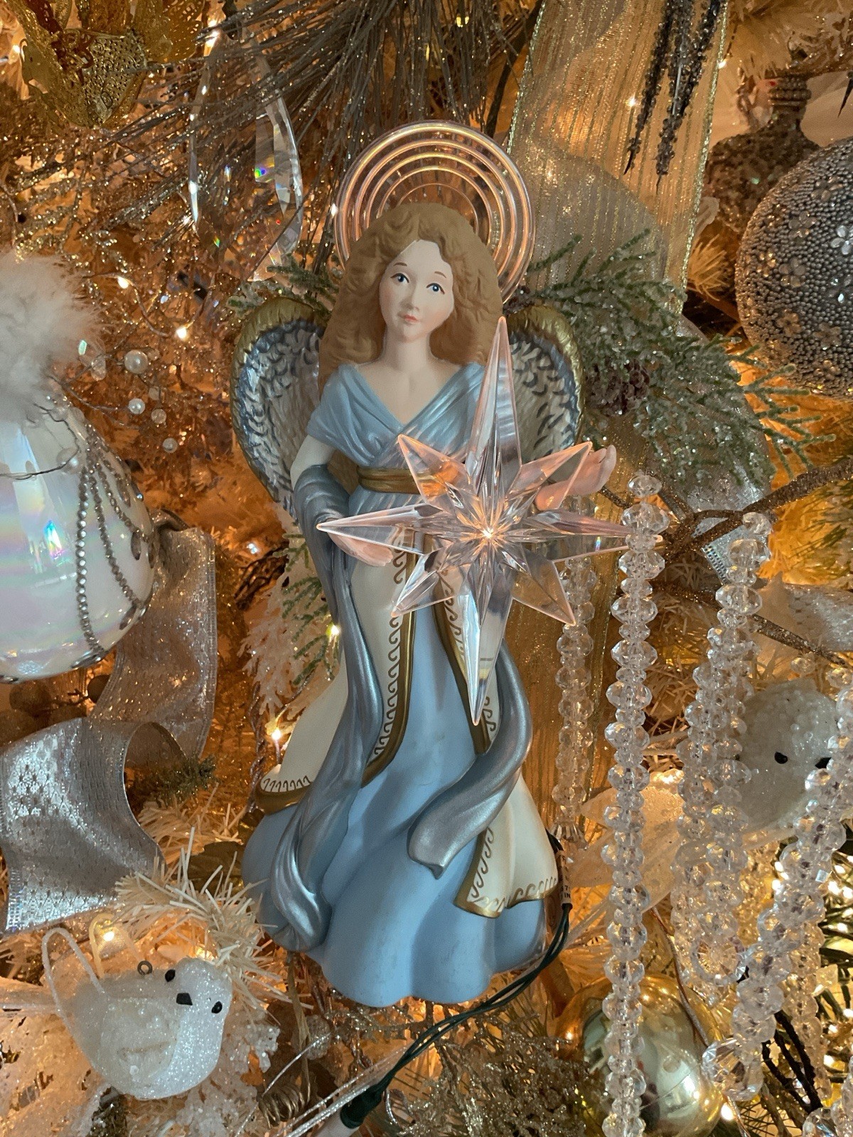 Hallmark Tree Topper Vintage 1991 Blue Angel of Light Rare Limited Edition
