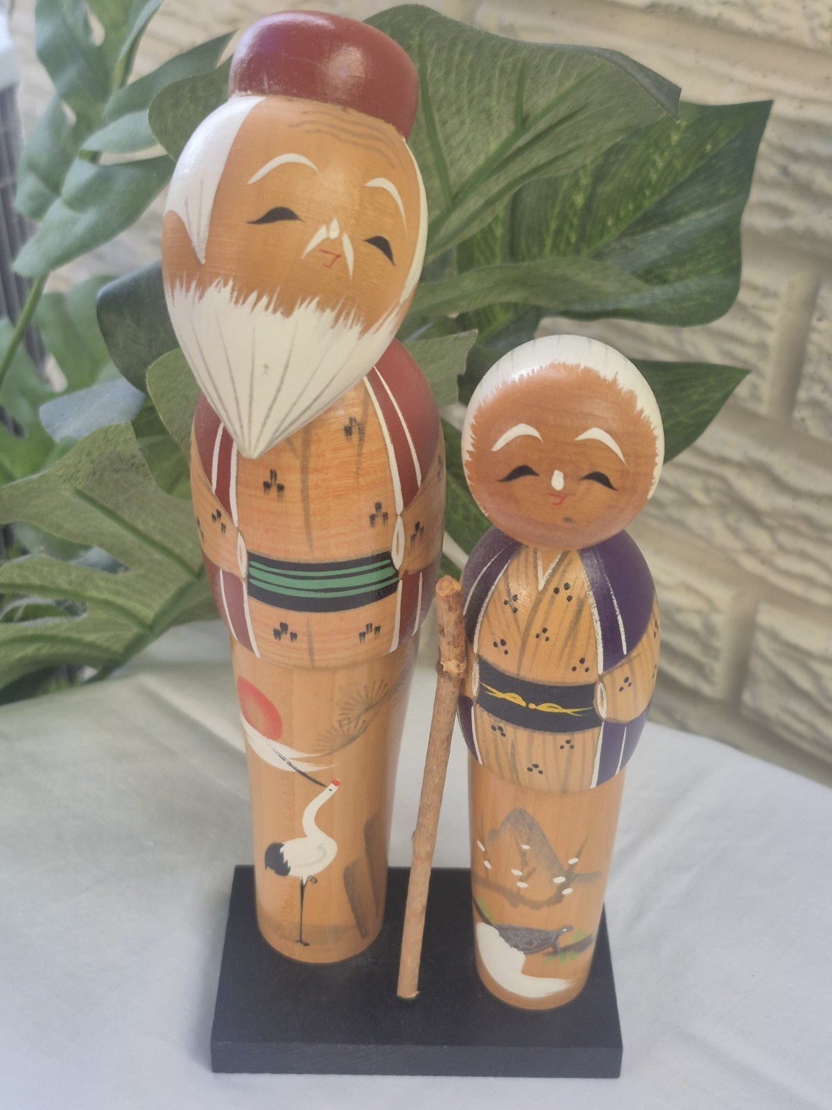 Vintage Sadao Kishi Takasago Sosaku Kokeshi Couple Japan Signed Boxed 1970s