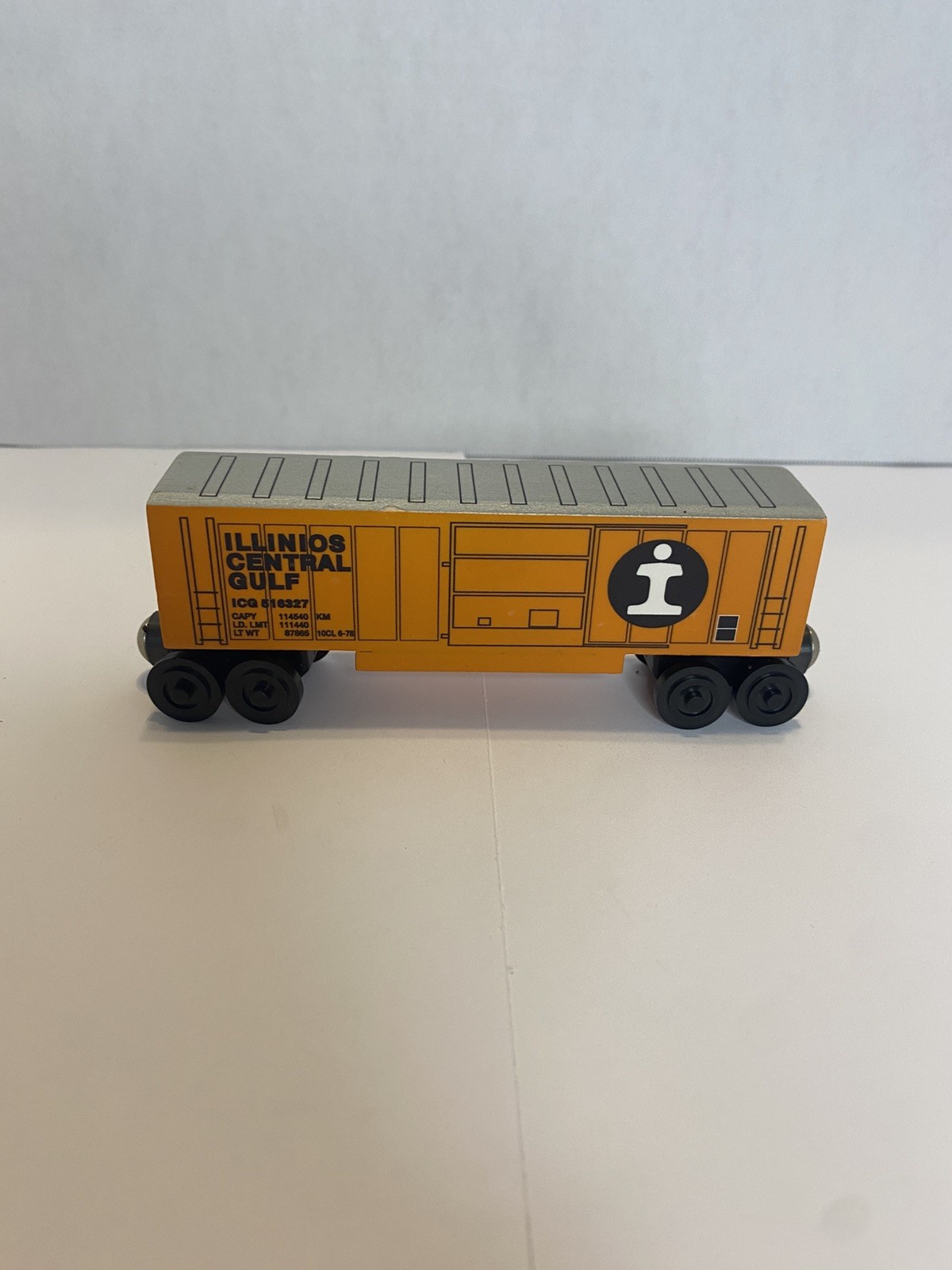 Wooden Whittle Shortline Illinois Central Gulf Box Car 6 Inch ICG Train 