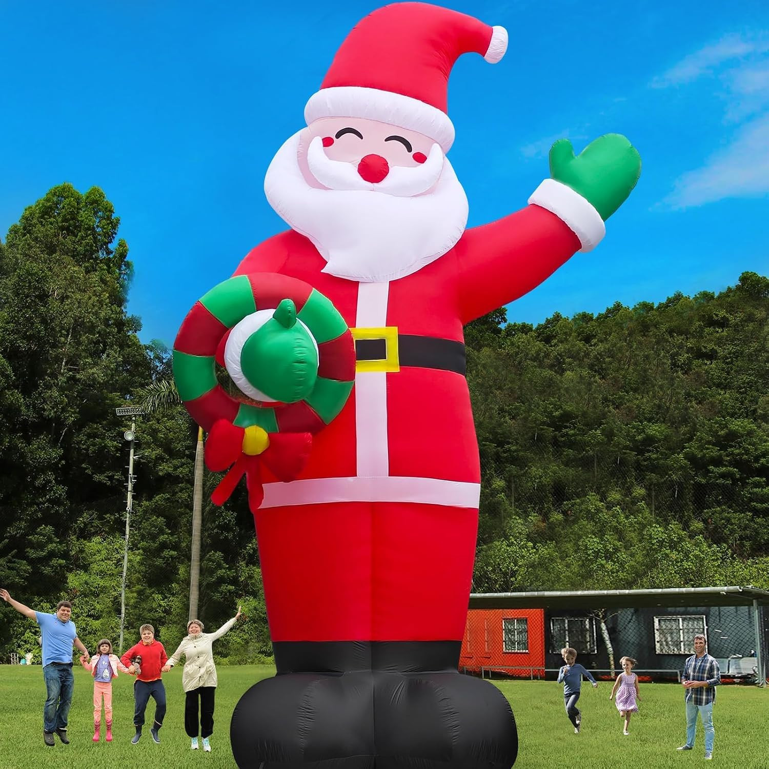 Giant Christmas Inflatable Santa Claus with LED Lights and Blower Holiday Decor