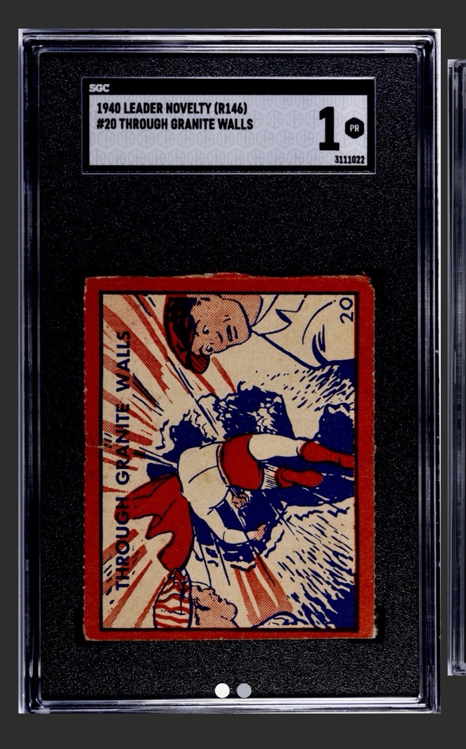 1940 Leader Novelty R146 SUPERMAN #20 Through Granite Walls SGC 1 RARE RC POP 1