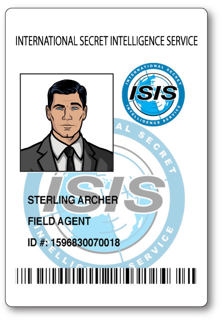 STERLING ARCHER FROM ARCHER ID NAME BADGE TAG PROP HALLOWEEN COSPLAY MAGNET BACK