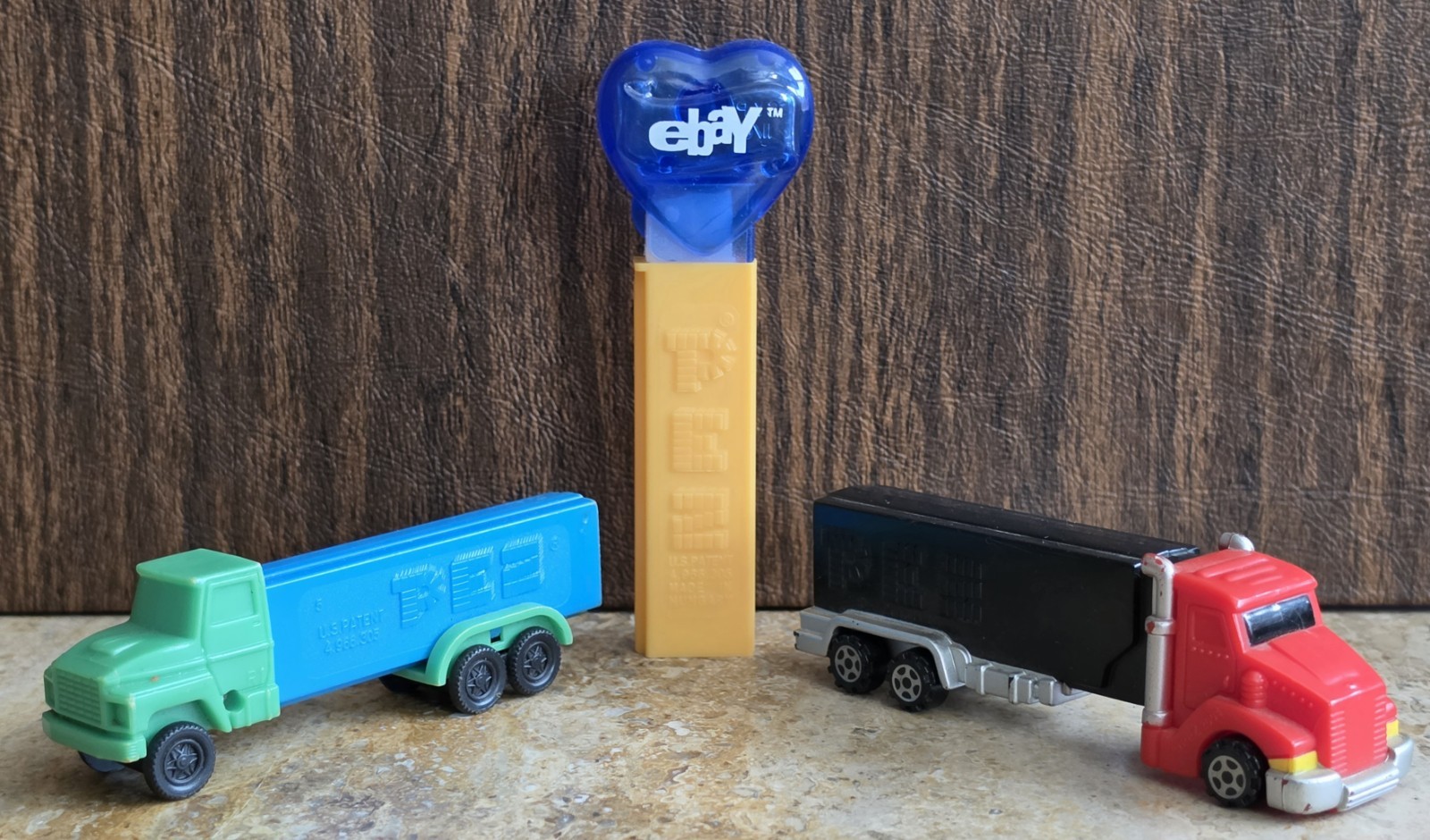 3Pc Vintage Pez Dispenser Bundle ~ Ebay Heart~Red/Black Truck~Green/Blue Truck