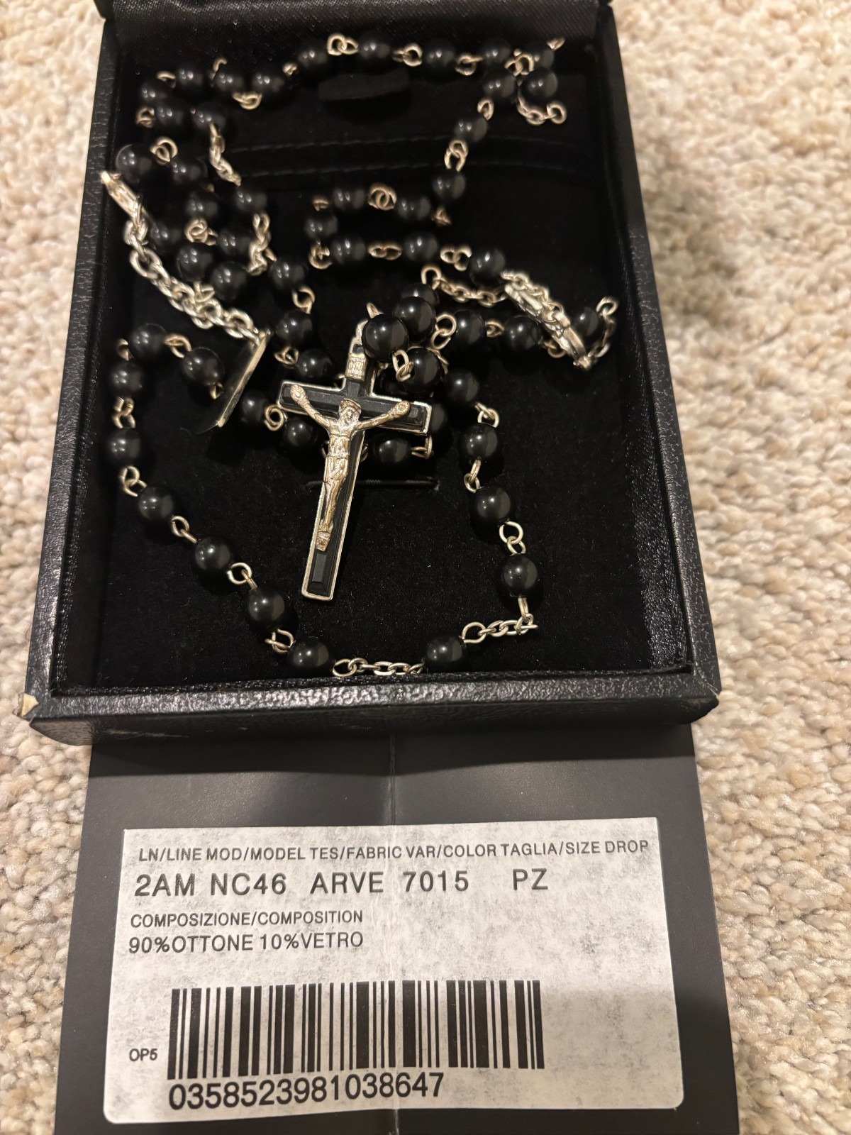 DOLCE AND GABANNA ROSARY BEADS NECKLACE CRUCIFIX NEVER WORN VINTAGE