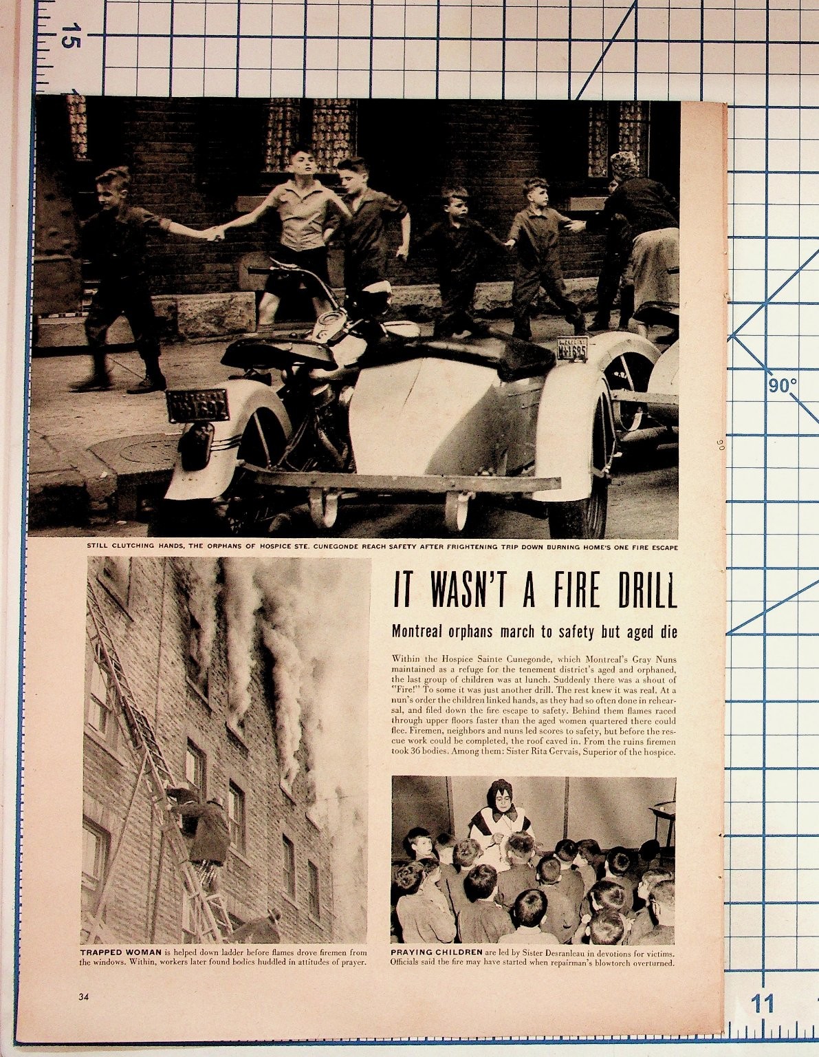 1940s Montreal Orphanage Fire Tragedy Magazine Article Ephemera