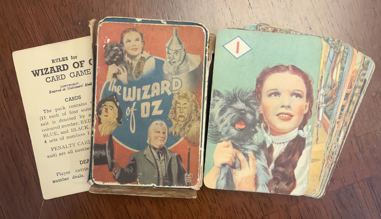 1940 Castell Wizard of Oz Full Card Set With Header Card and Instructions