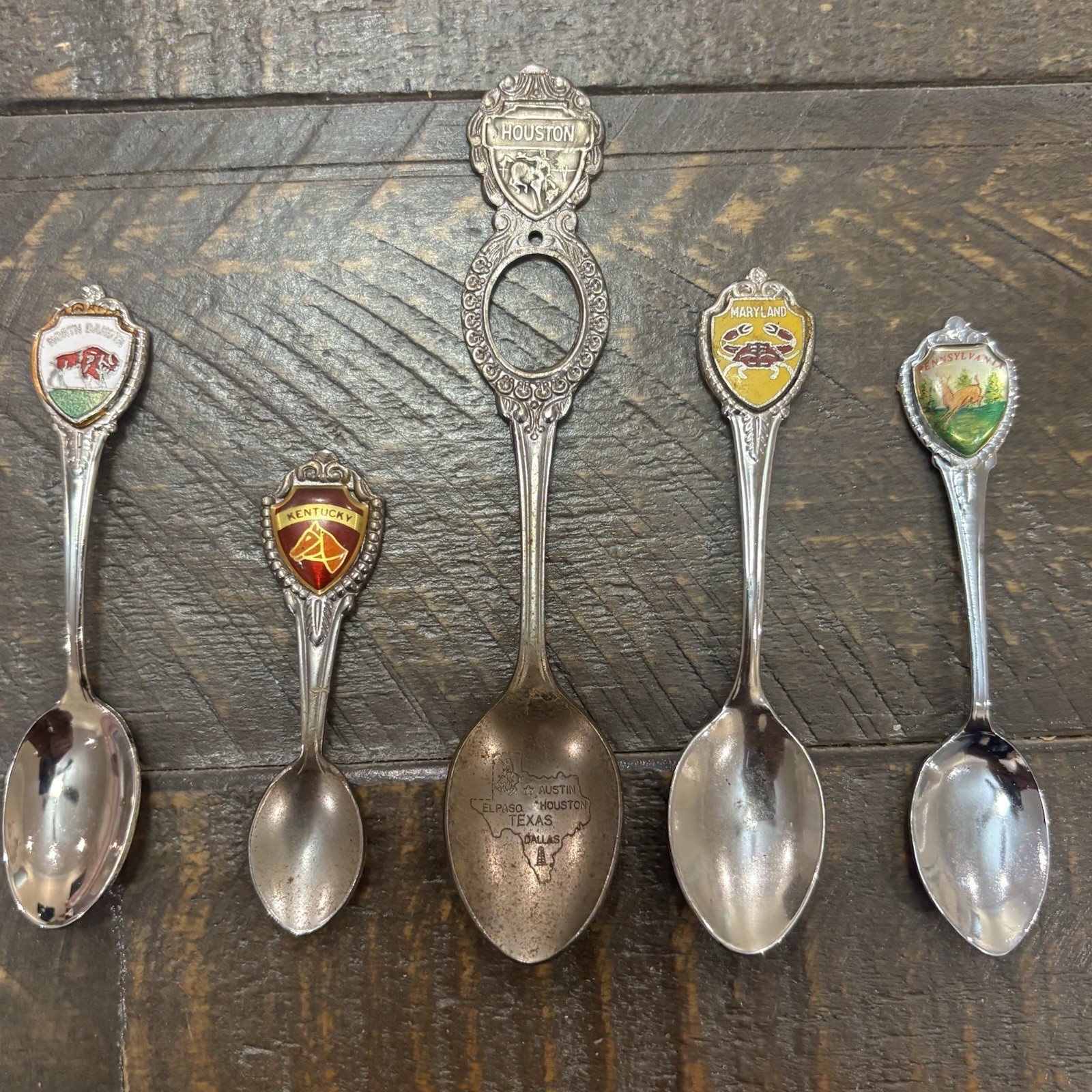 Lot of Vintage Souvenir Spoons Decorative Fork Silverplate Travel Collectible