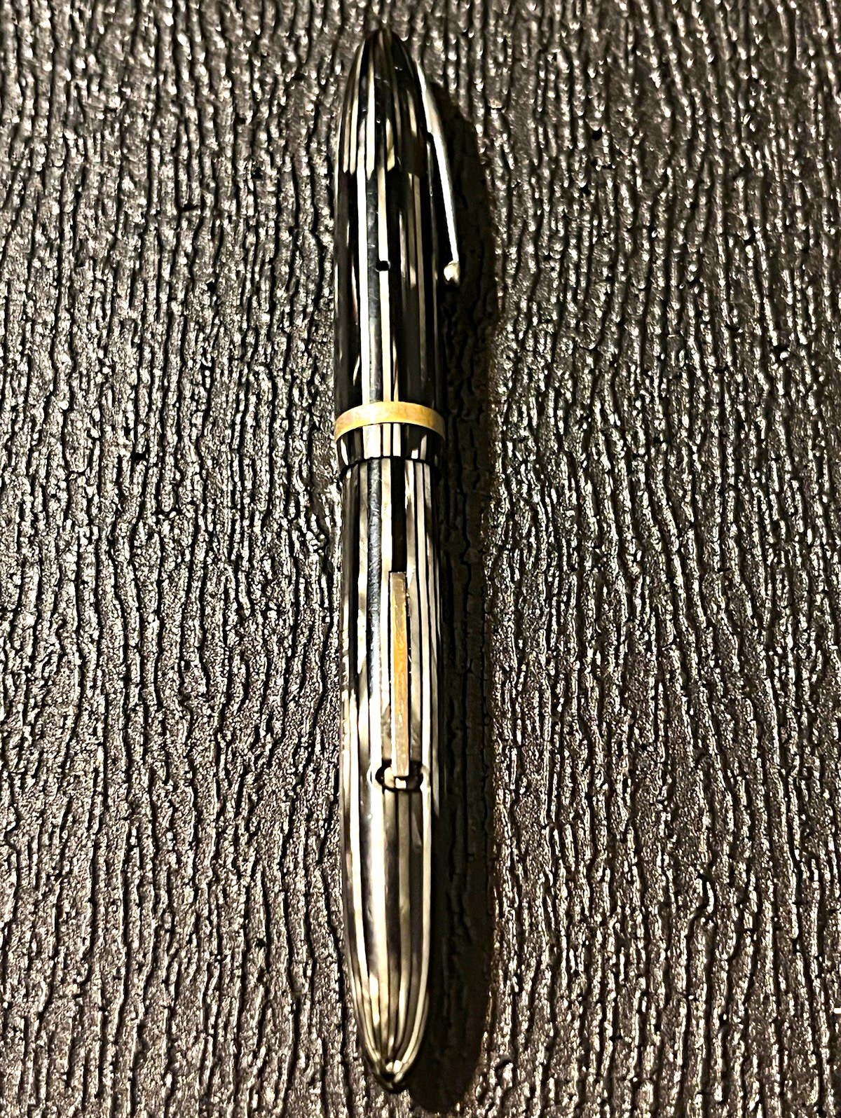 Sheaffer balance 500, lever filler in grey striated with feather touch nib #5